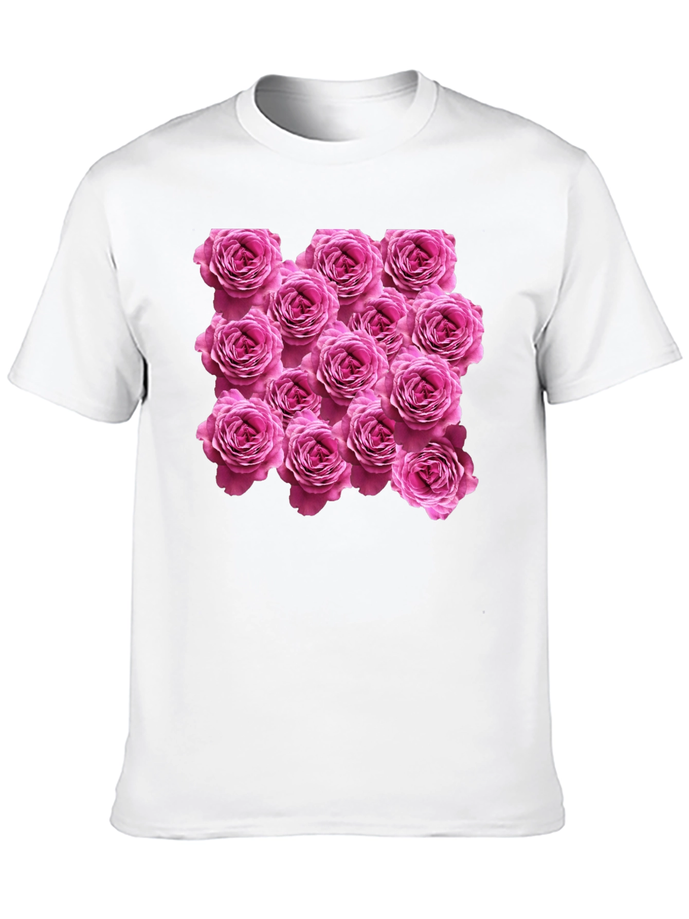 Rose Print Black T-Shirt