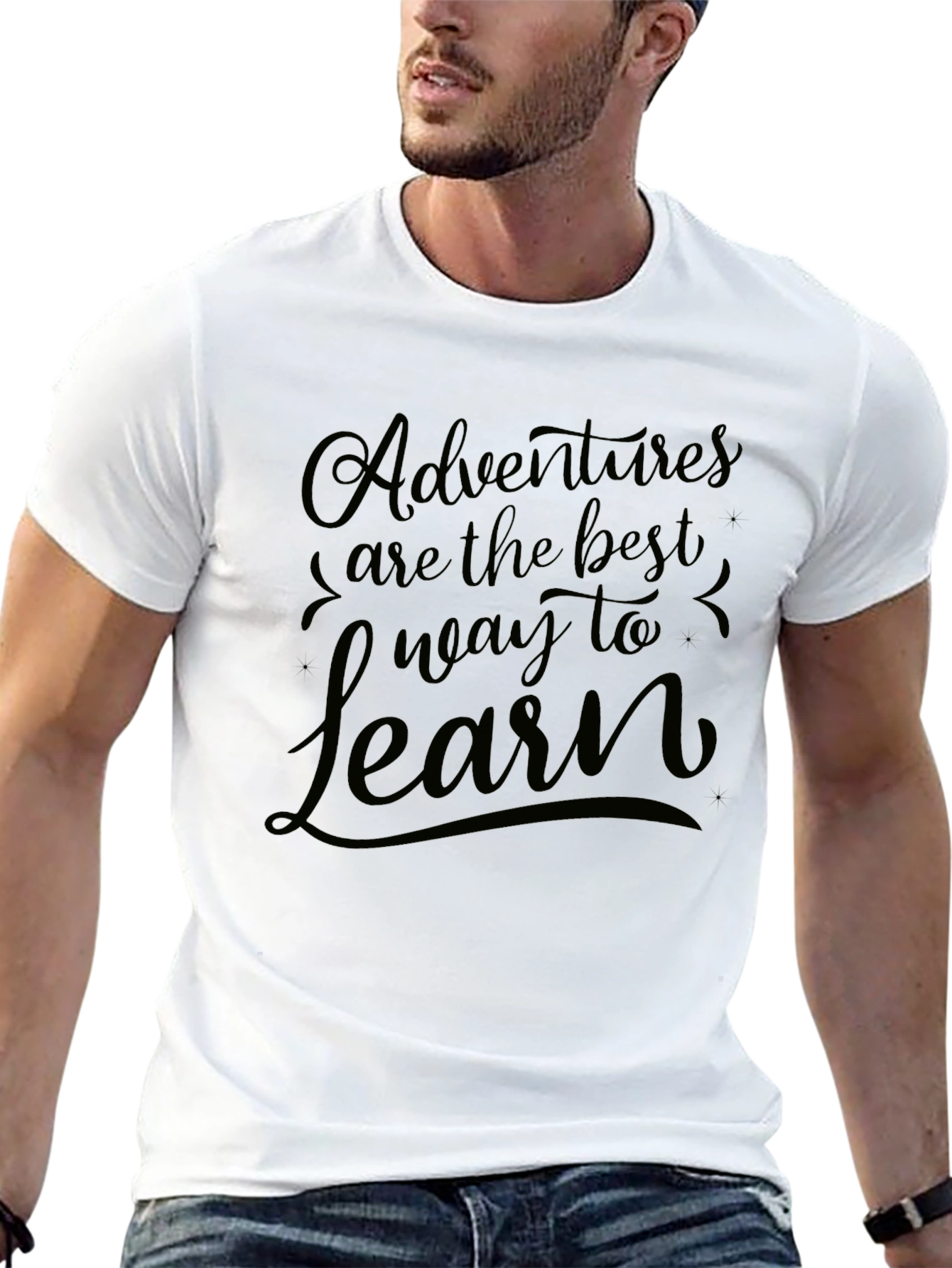 Adventure Awaits Black Graphic Tee Shirt