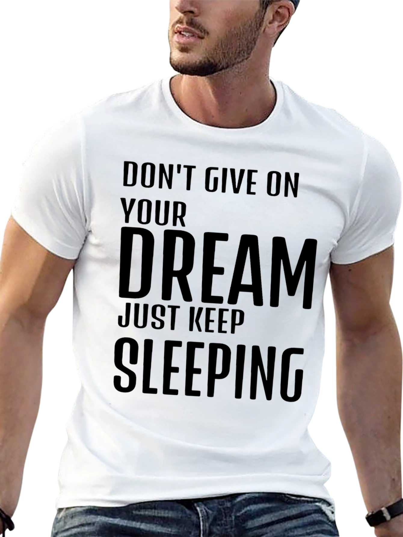 Funny Sleepy Dreamer Black T-Shirt