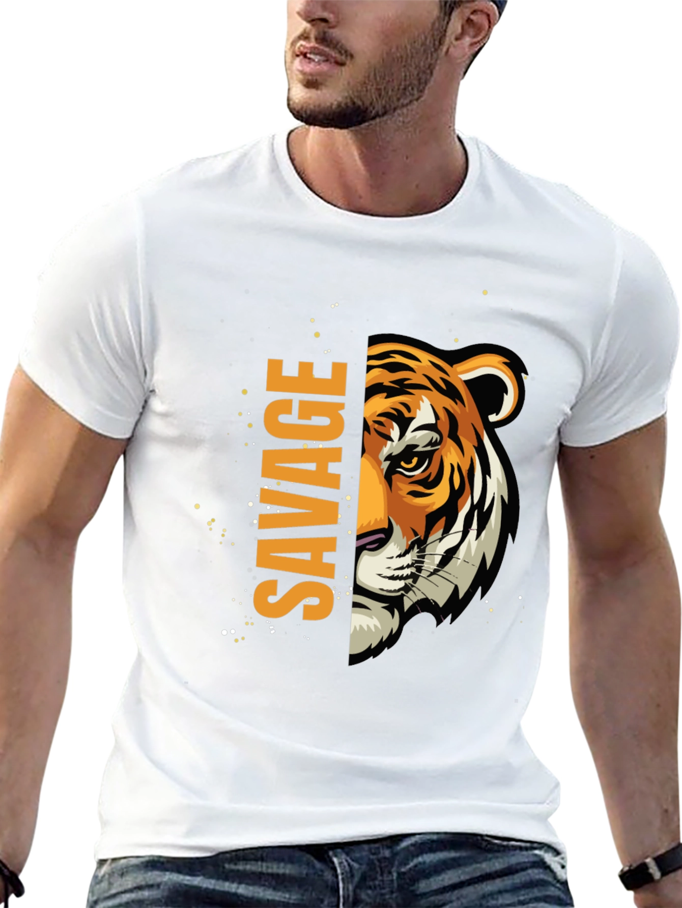 Savage Tiger Graphic Black T-Shirt