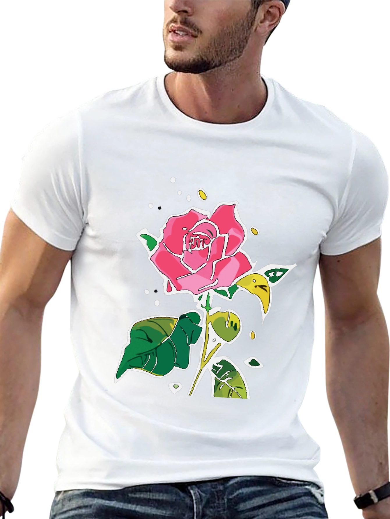 Black Rose Graphic Tee - Unique Floral Design