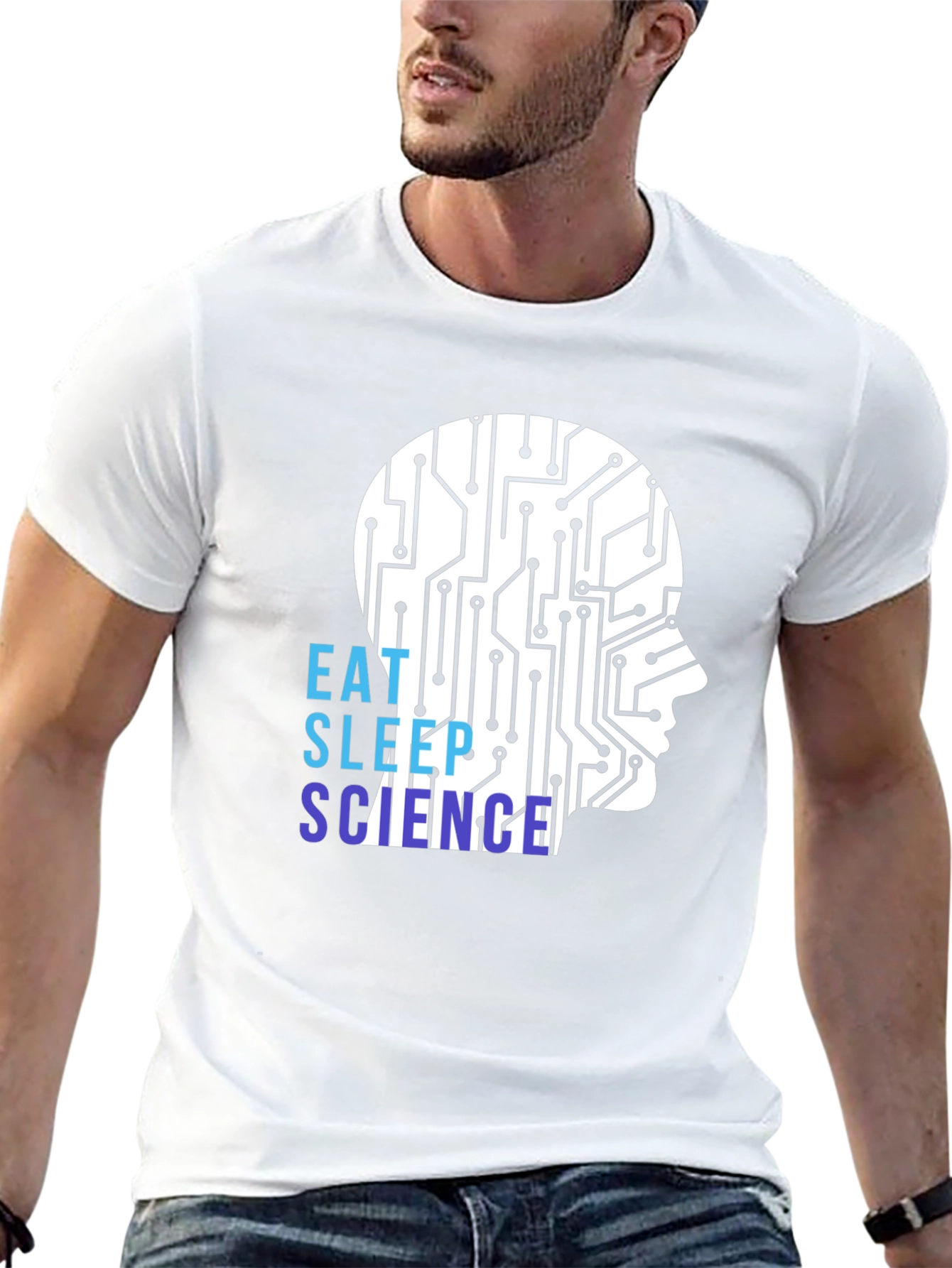 Eat Sleep Science Circuit Brain T-Shirt