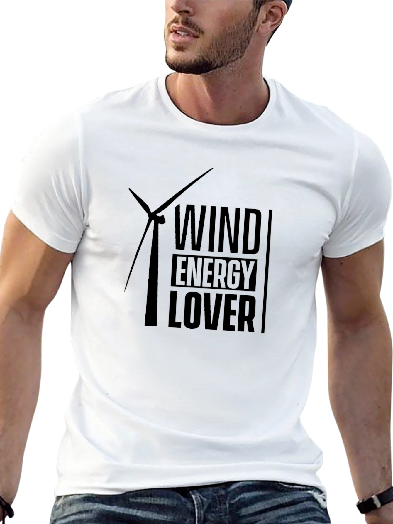 Wind Energy Lover Graphic T-Shirt - Black