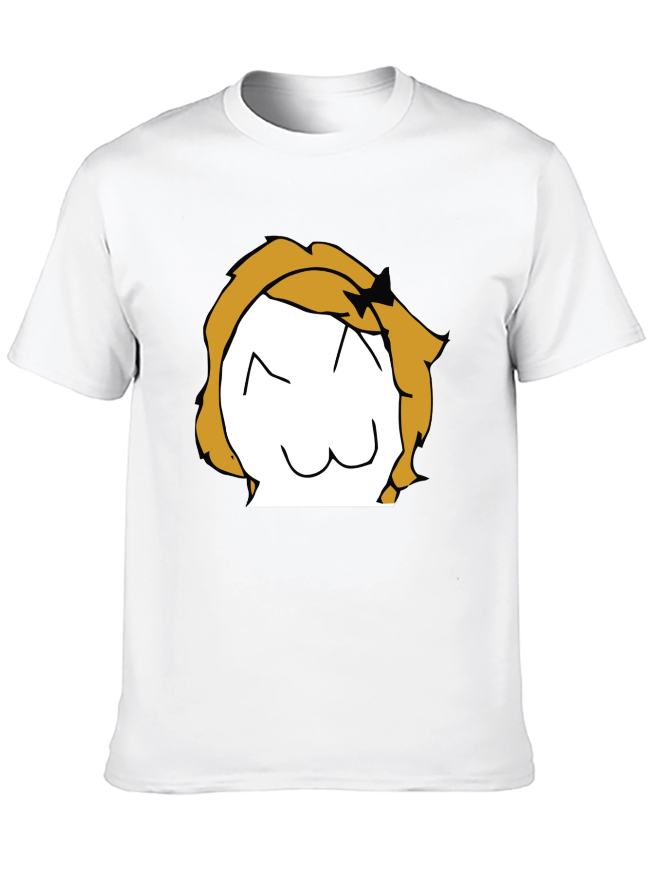 Anime Style Graphic T-Shirt - Black Crew Neck