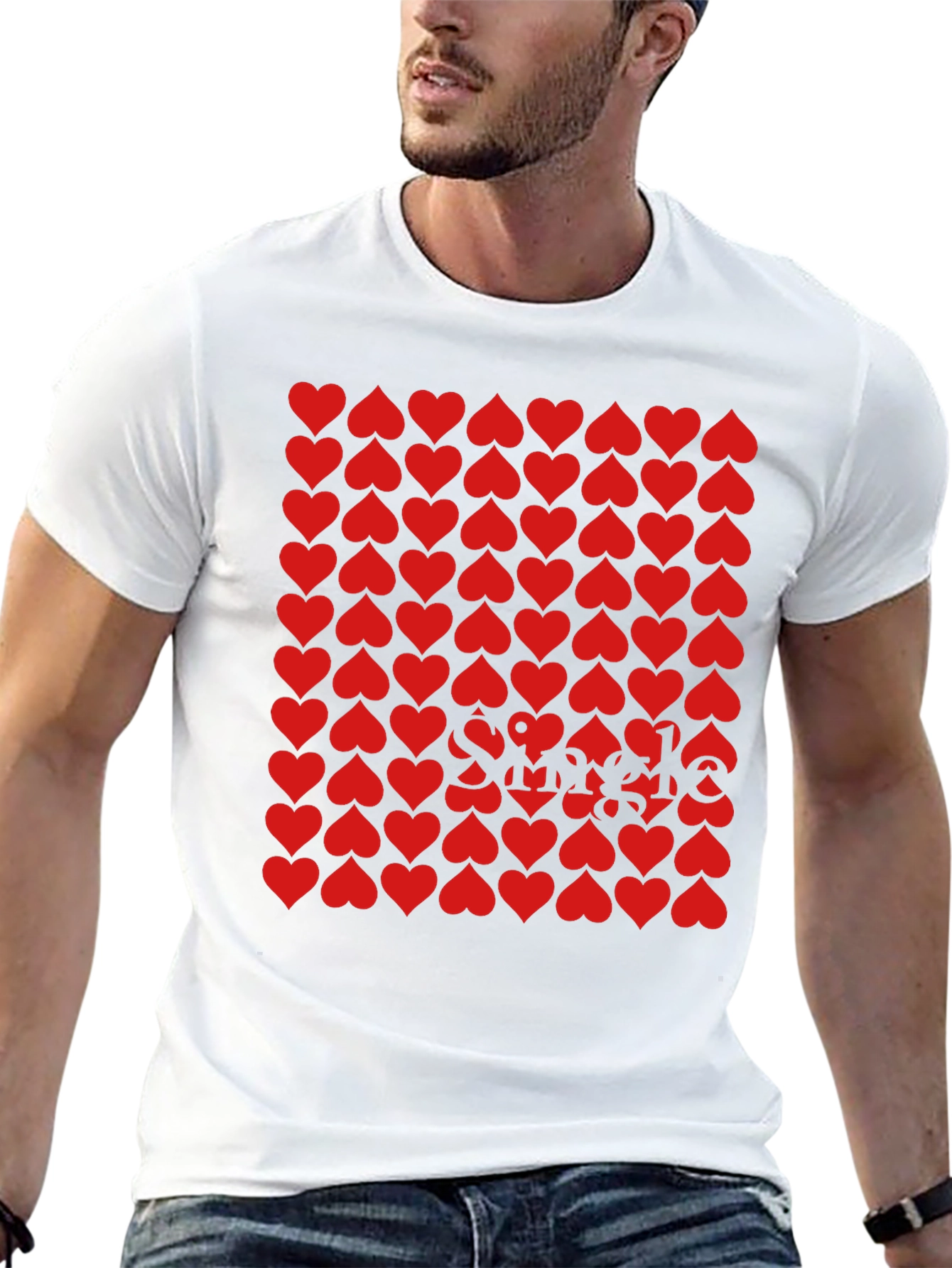 Heart Pattern Graphic Tee - Stylish Unisex T-Shirt