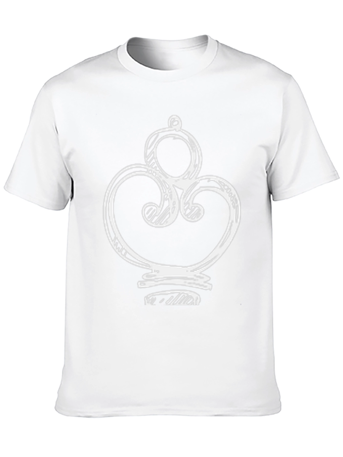 Ornate White Design on Black T-Shirt