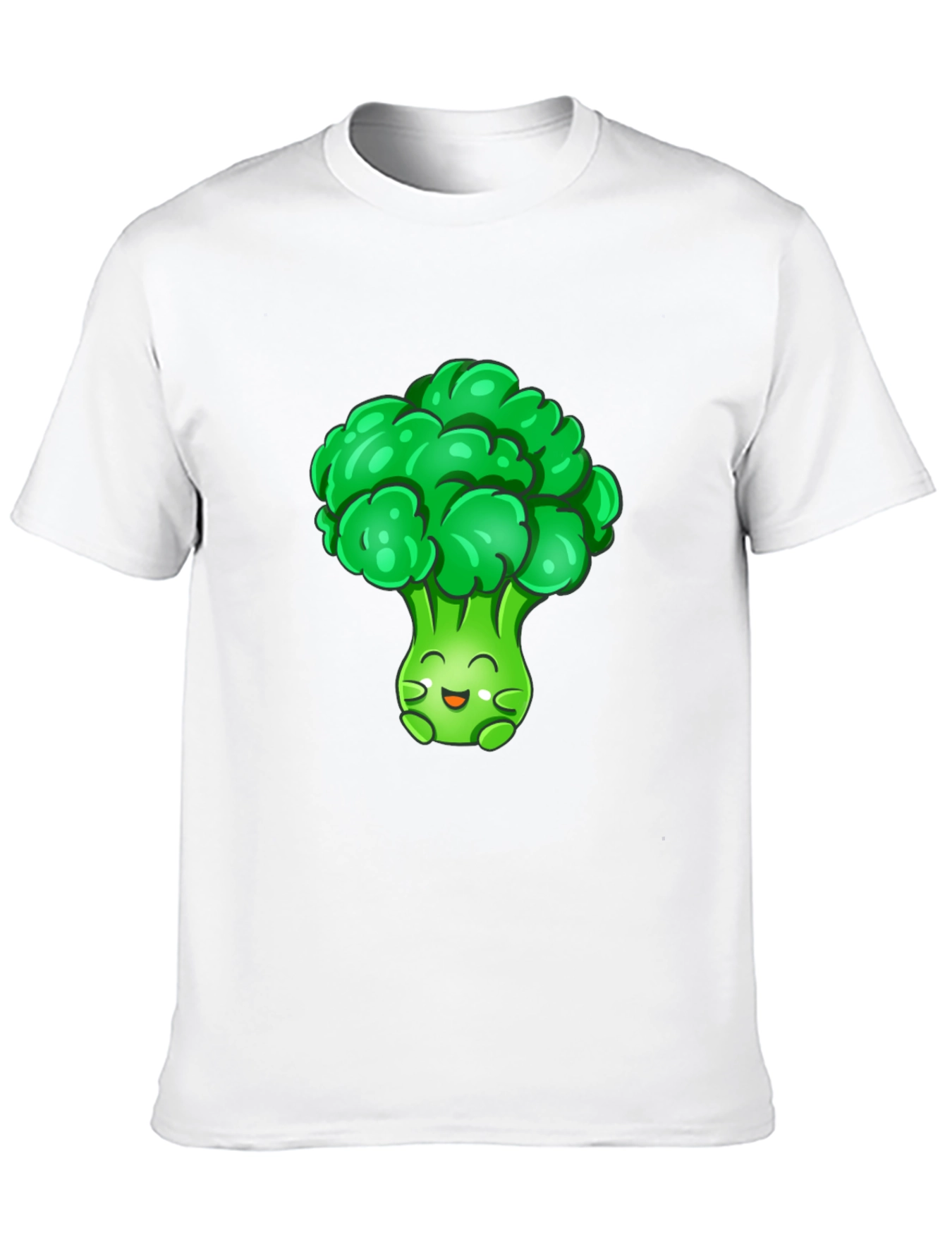 Broccoli Cartoon Graphic T-Shirt - Black