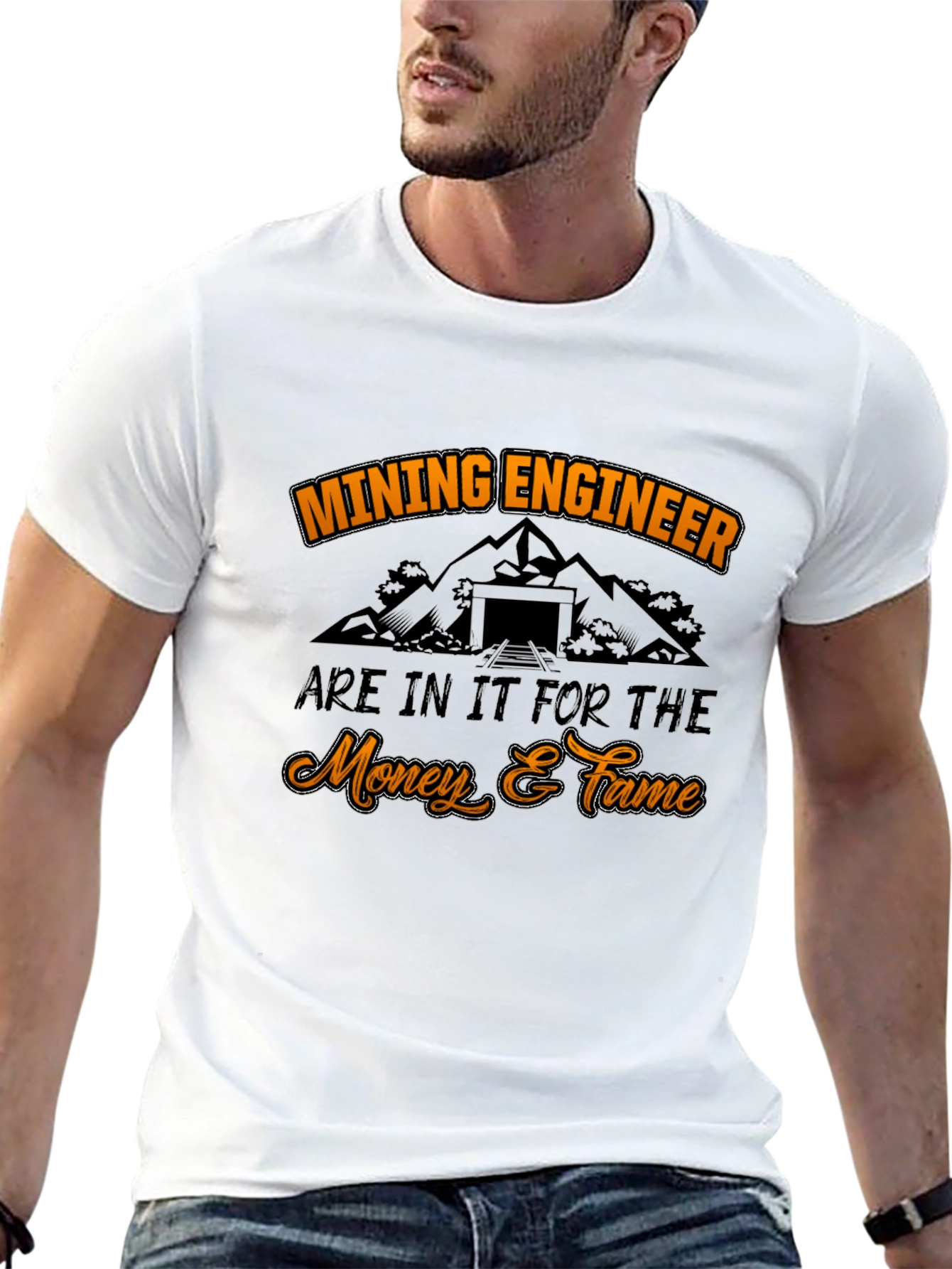 Mining Engineer Money & Fame Black T-Shirt