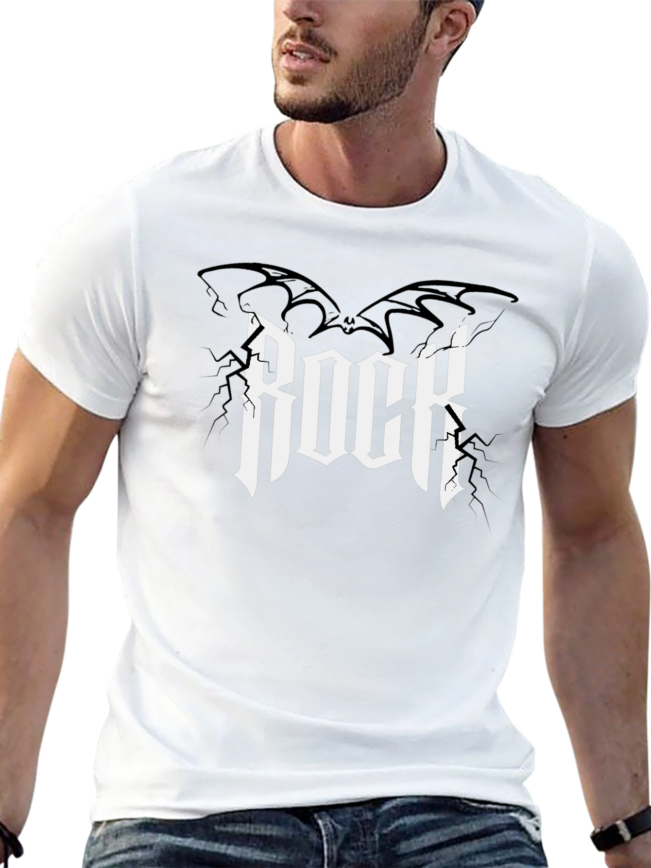Rock Graphic Tee - Bat Wings
