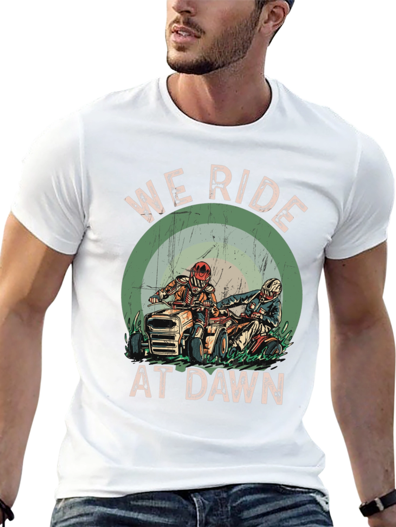 We Ride at Dawn T-Shirt - ATV Rider Design