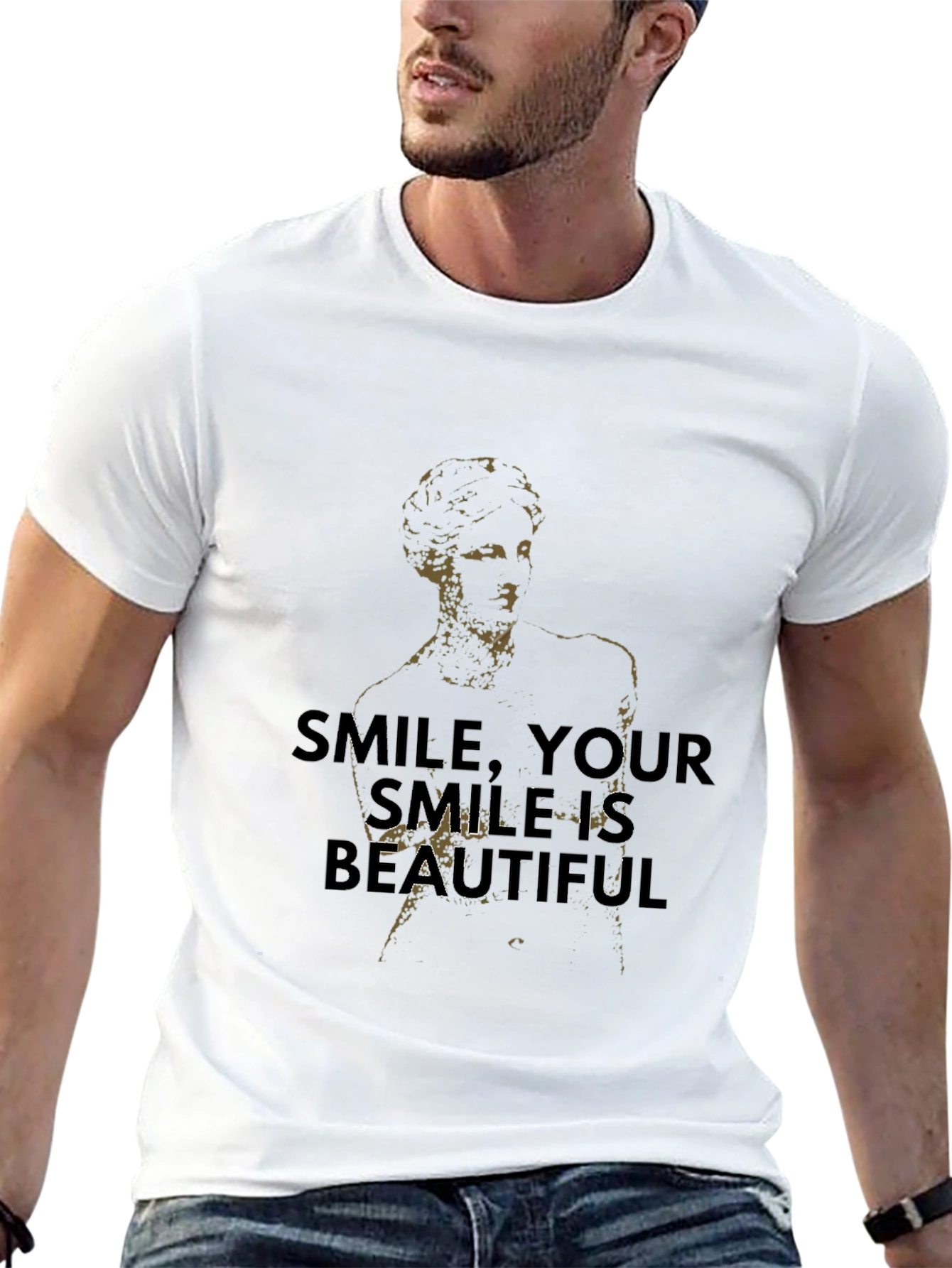 Smile is Beautiful Graphic Tee - Black Cotton