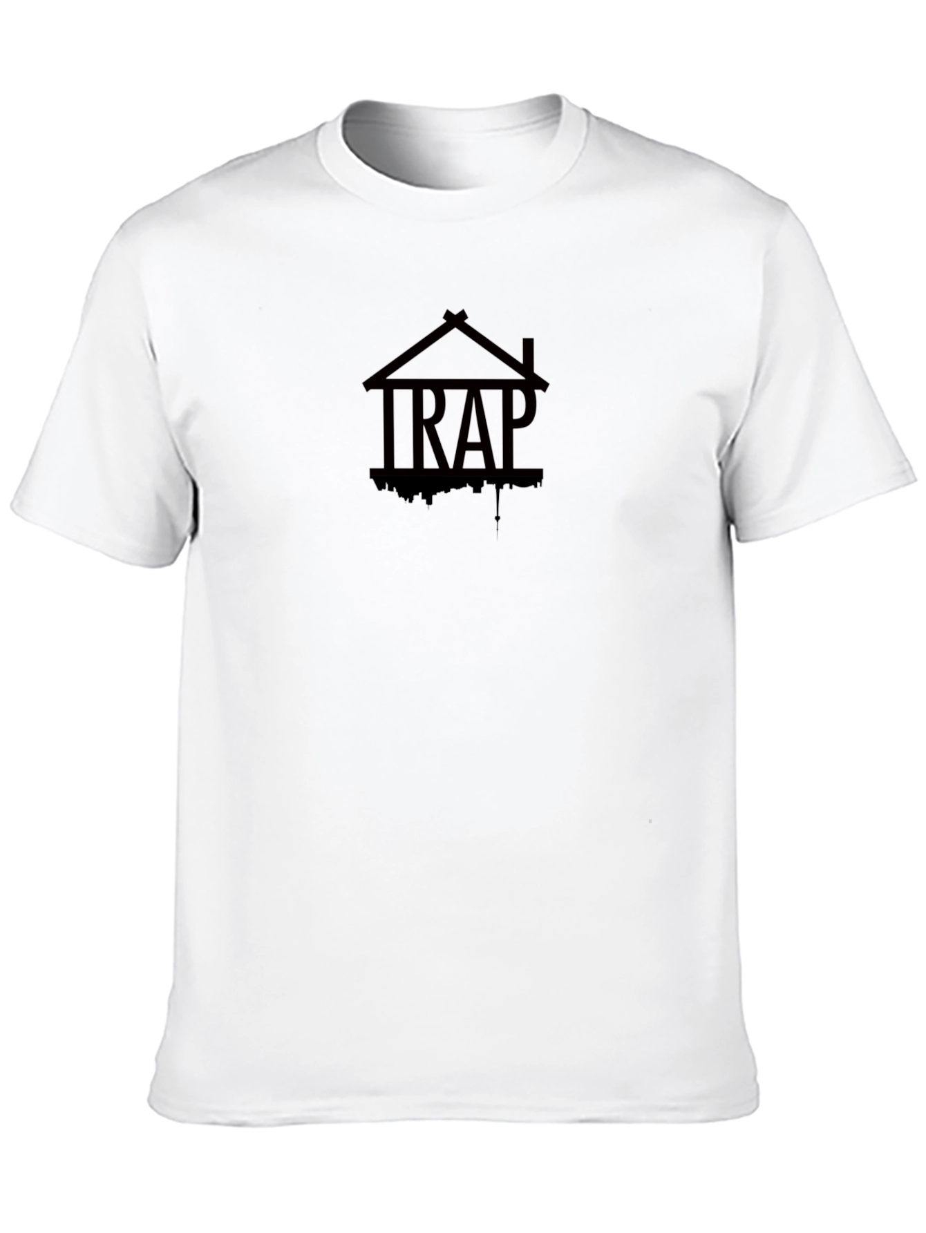 Trap House Graphic Tee - Black Cotton Blend