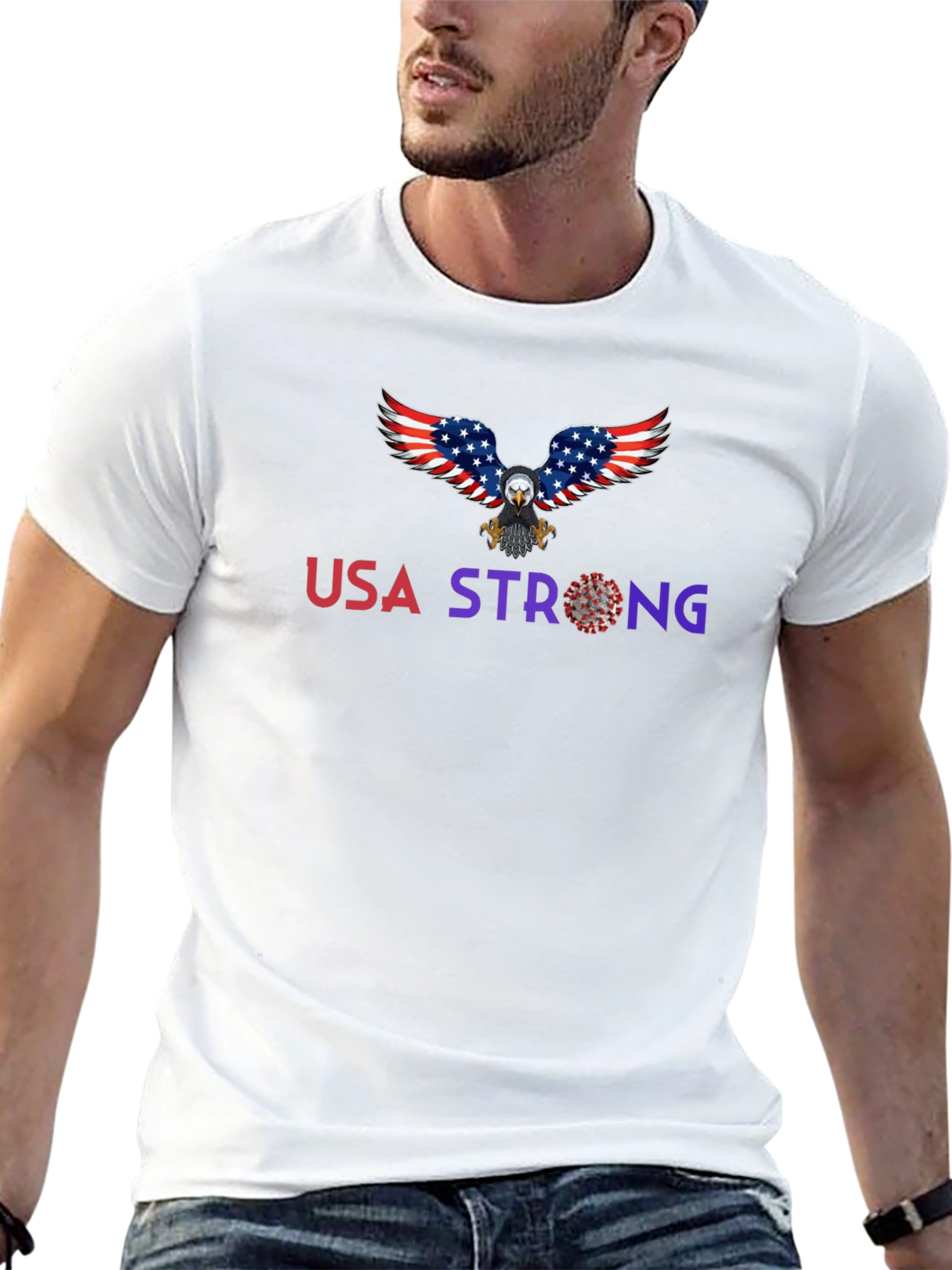 USA Strong Eagle Graphic T-Shirt