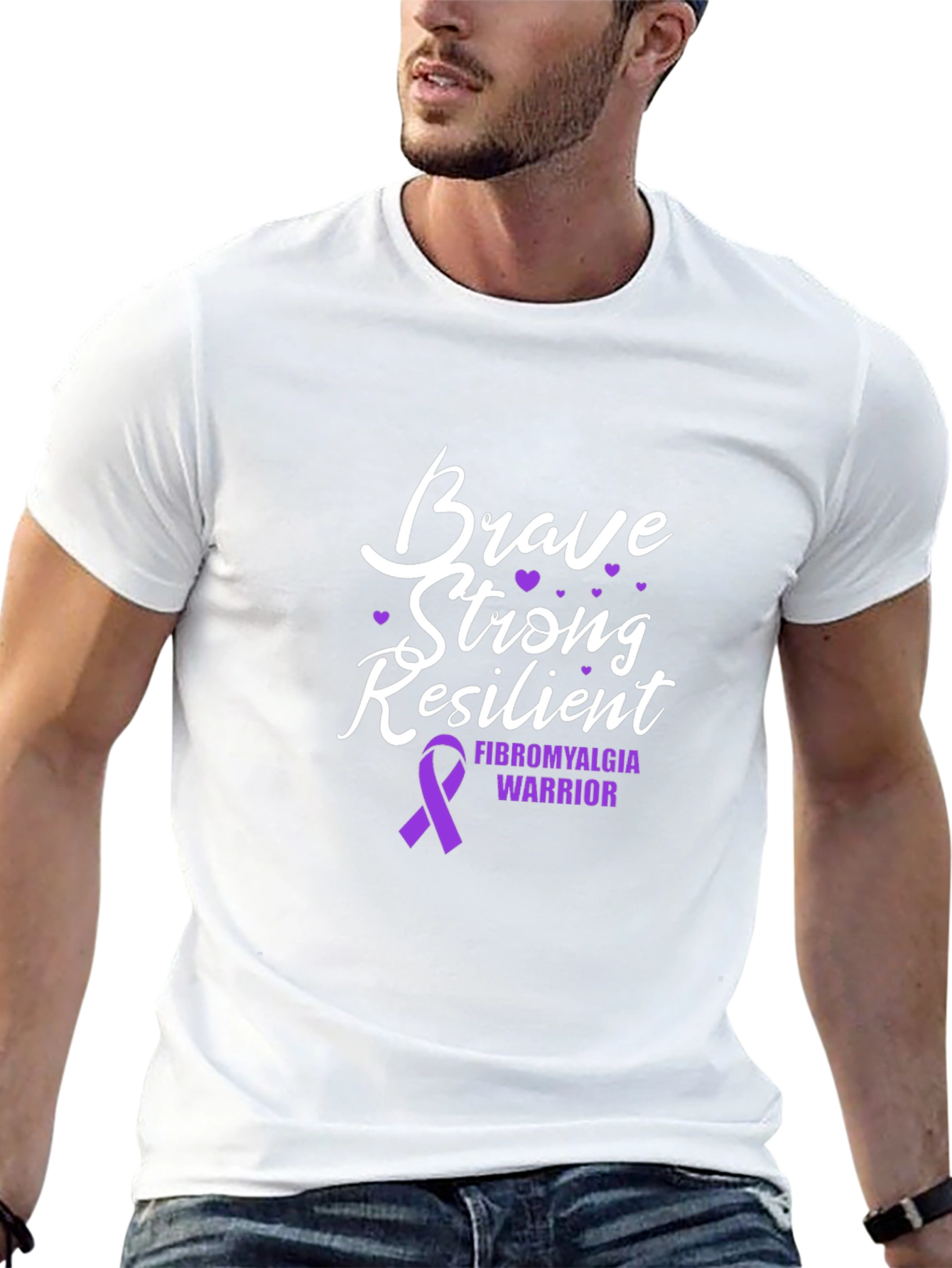 Brave Strong Resilient Fibromyalgia Awareness T-Shirt