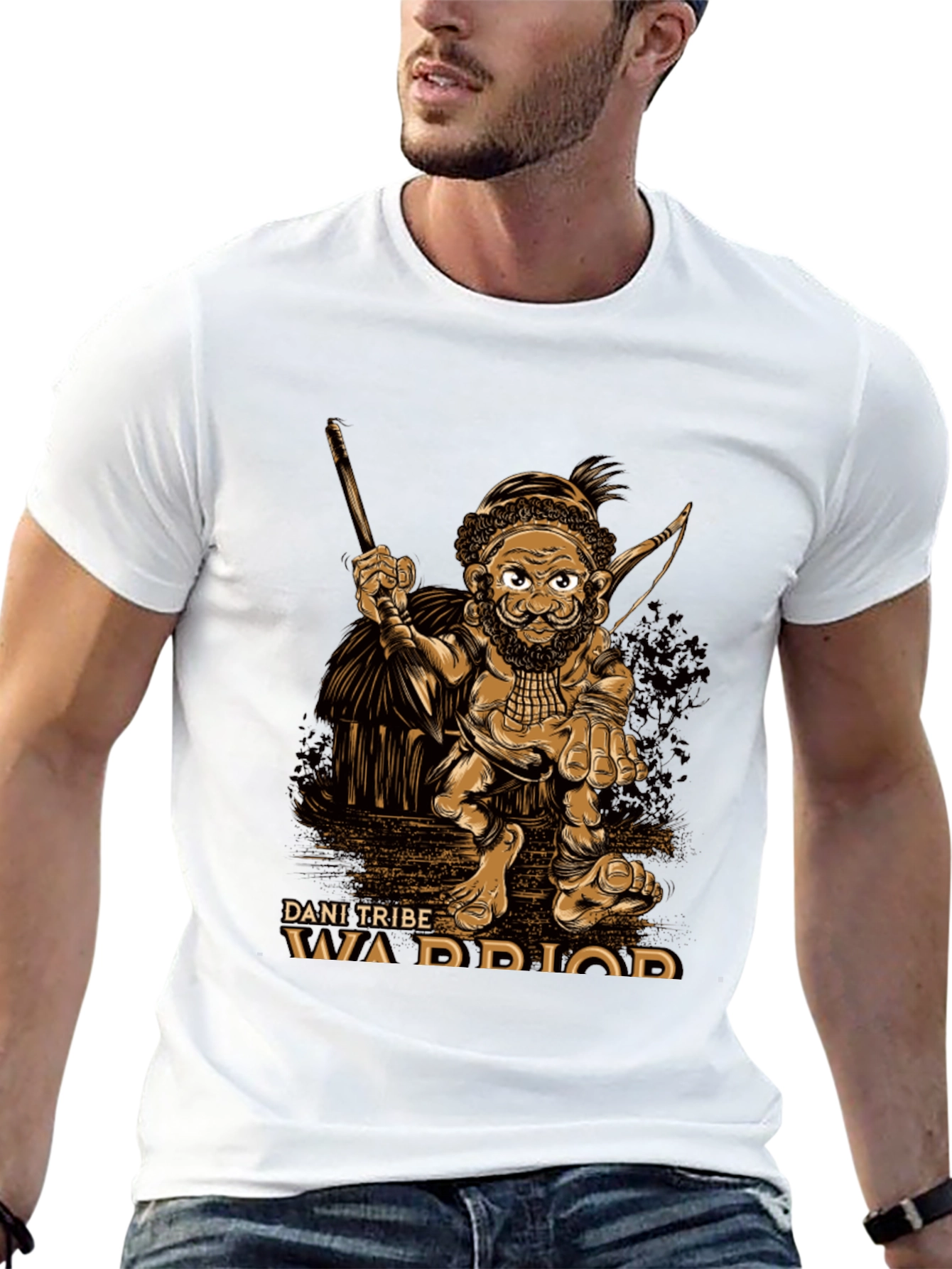 Dani Tribe Warrior Graphic T-Shirt - Black