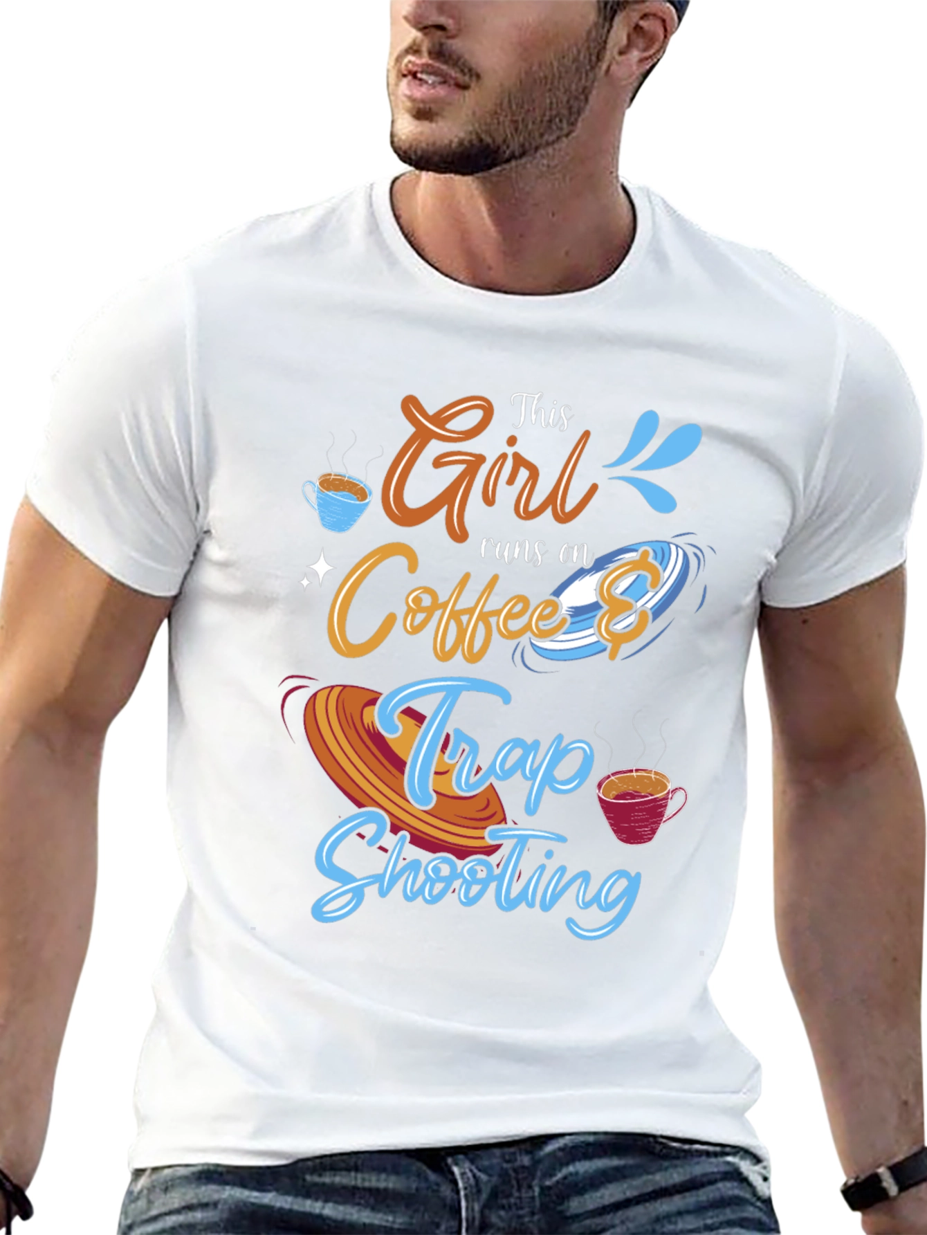 This Girl Runs on Coffee and Trap Shooting T-Shirt