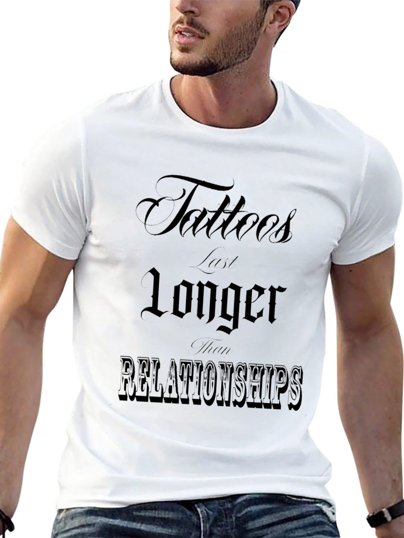 Tattoos Last Longer Graphic Tee - Black