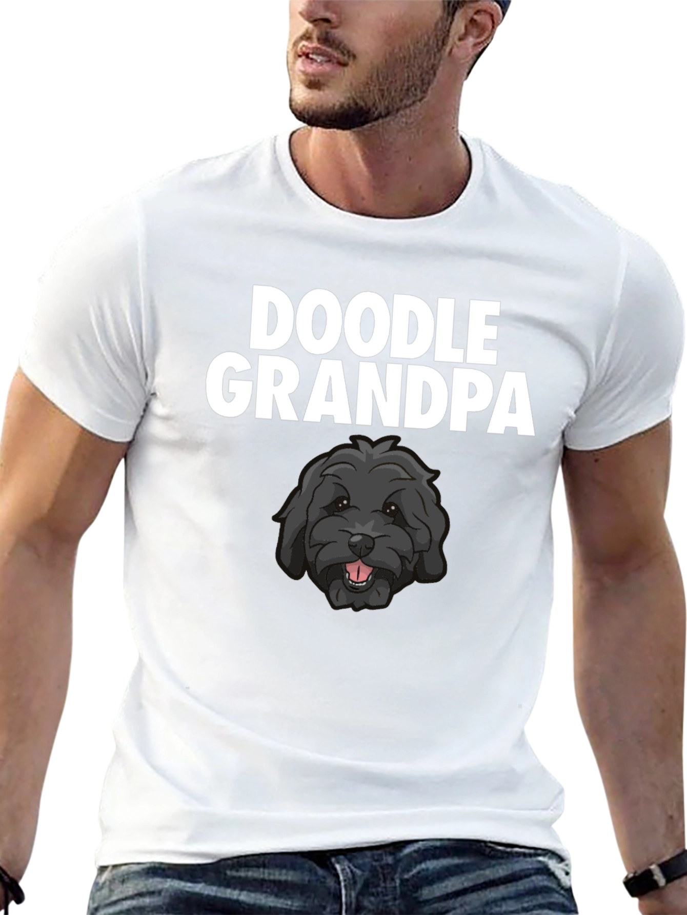 Doodle Grandpa T-Shirt - Black Dog Lover Tee
