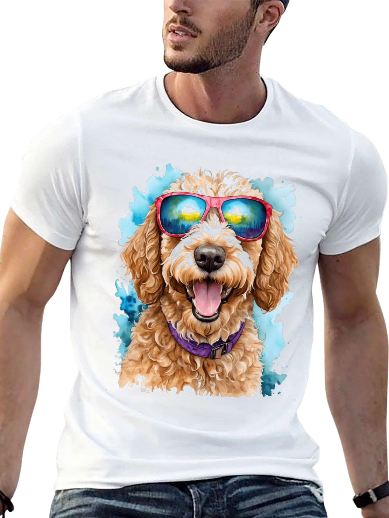 Dog with Sunglasses T-Shirt - Cool Canine Style