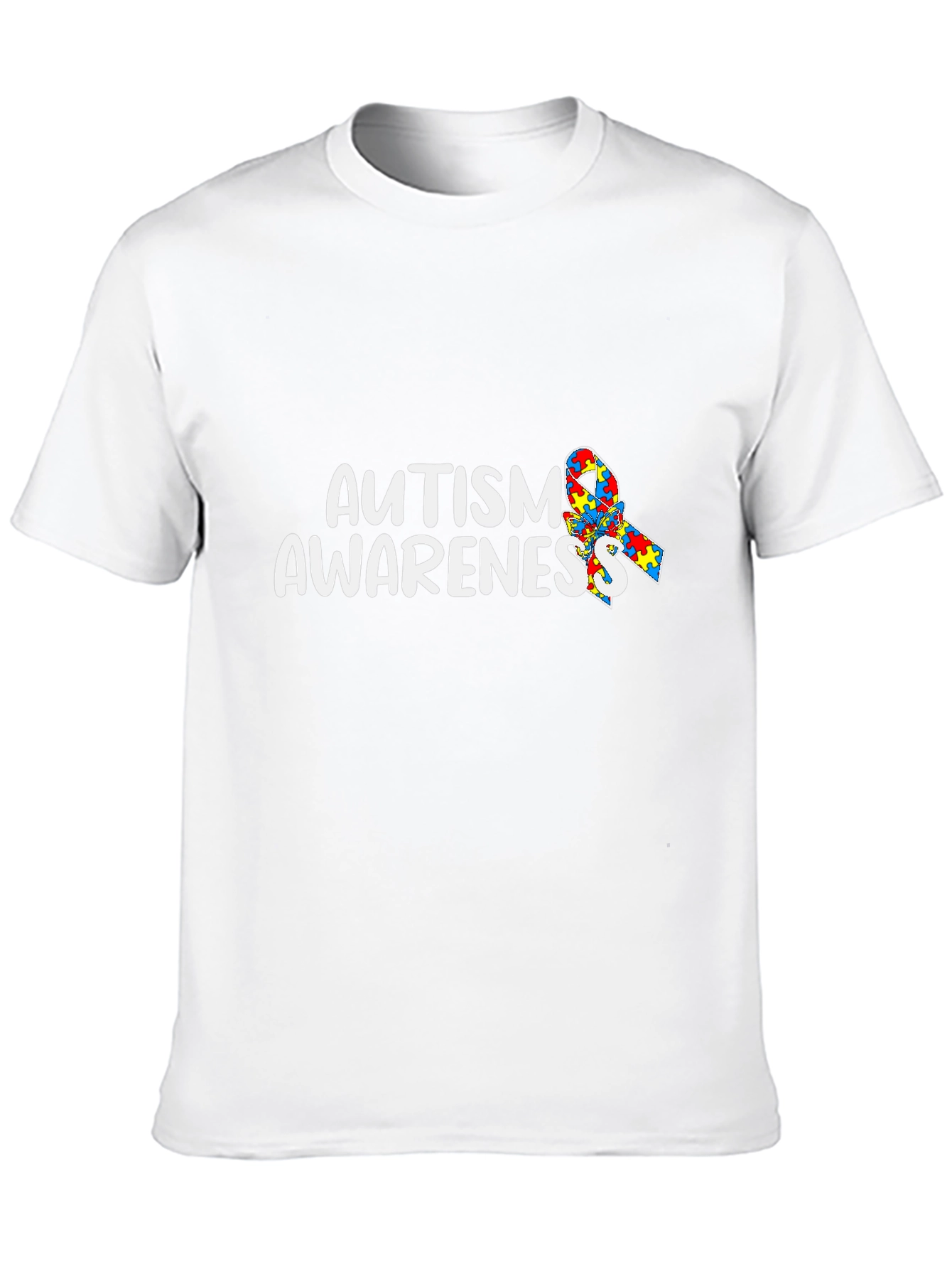 Autism Awareness T-Shirt - Puzzle Ribbon Design