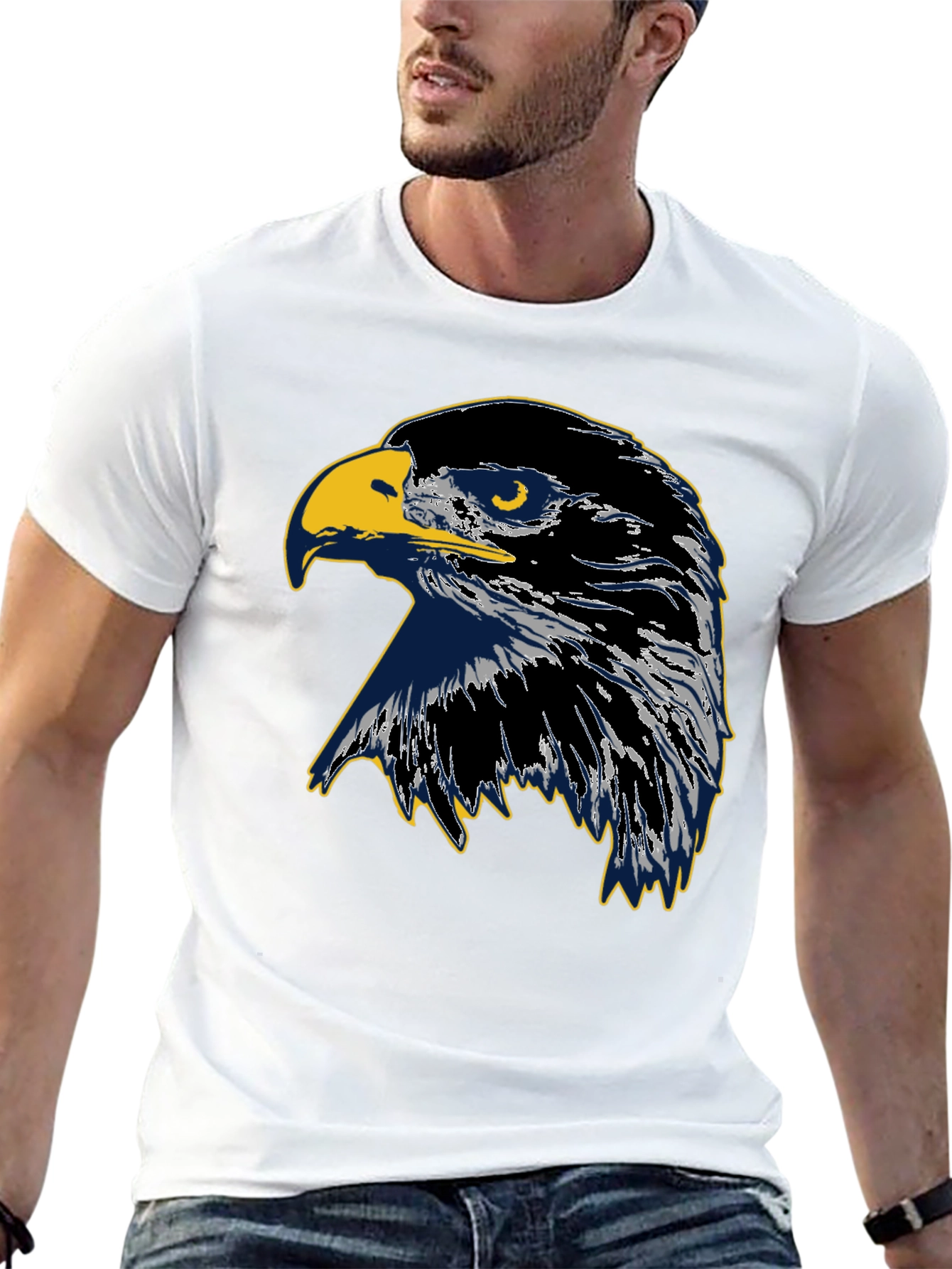 Eagle Graphic Black Cotton Tee