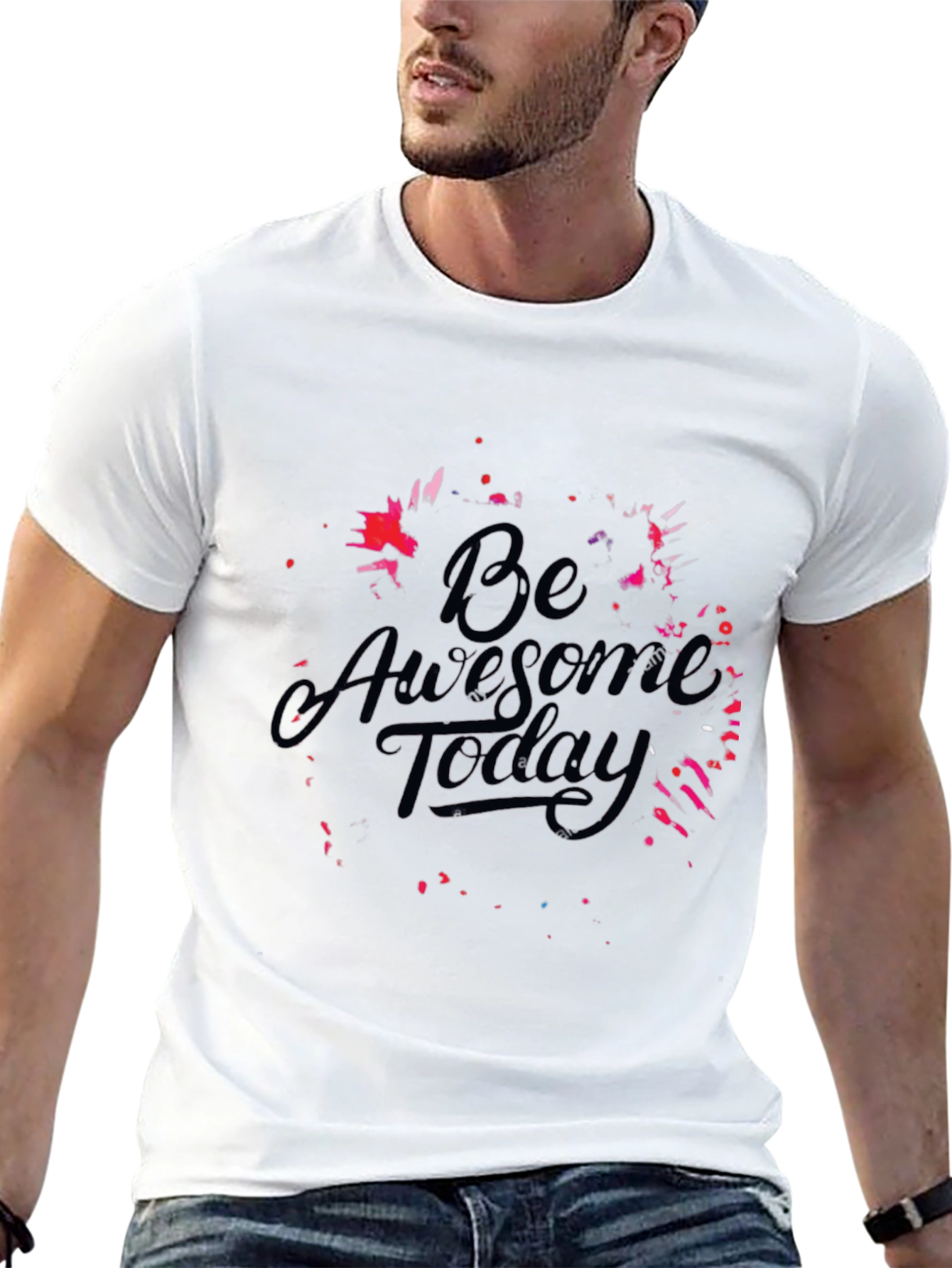 Be Awesome Today Black T-Shirt - Motivational Graphic Tee