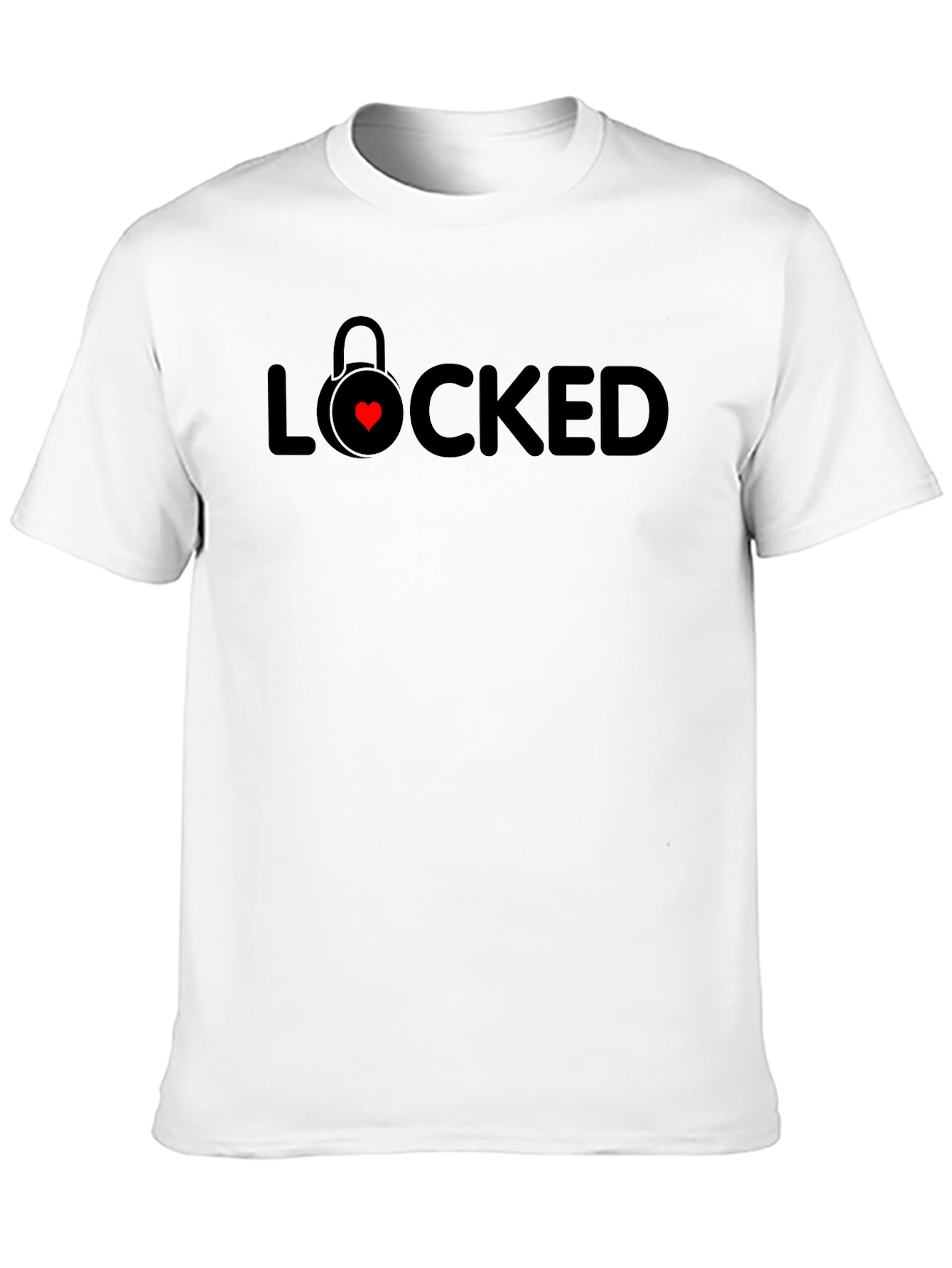 Locked Heart Graphic Tee - Trendy Black T-Shirt