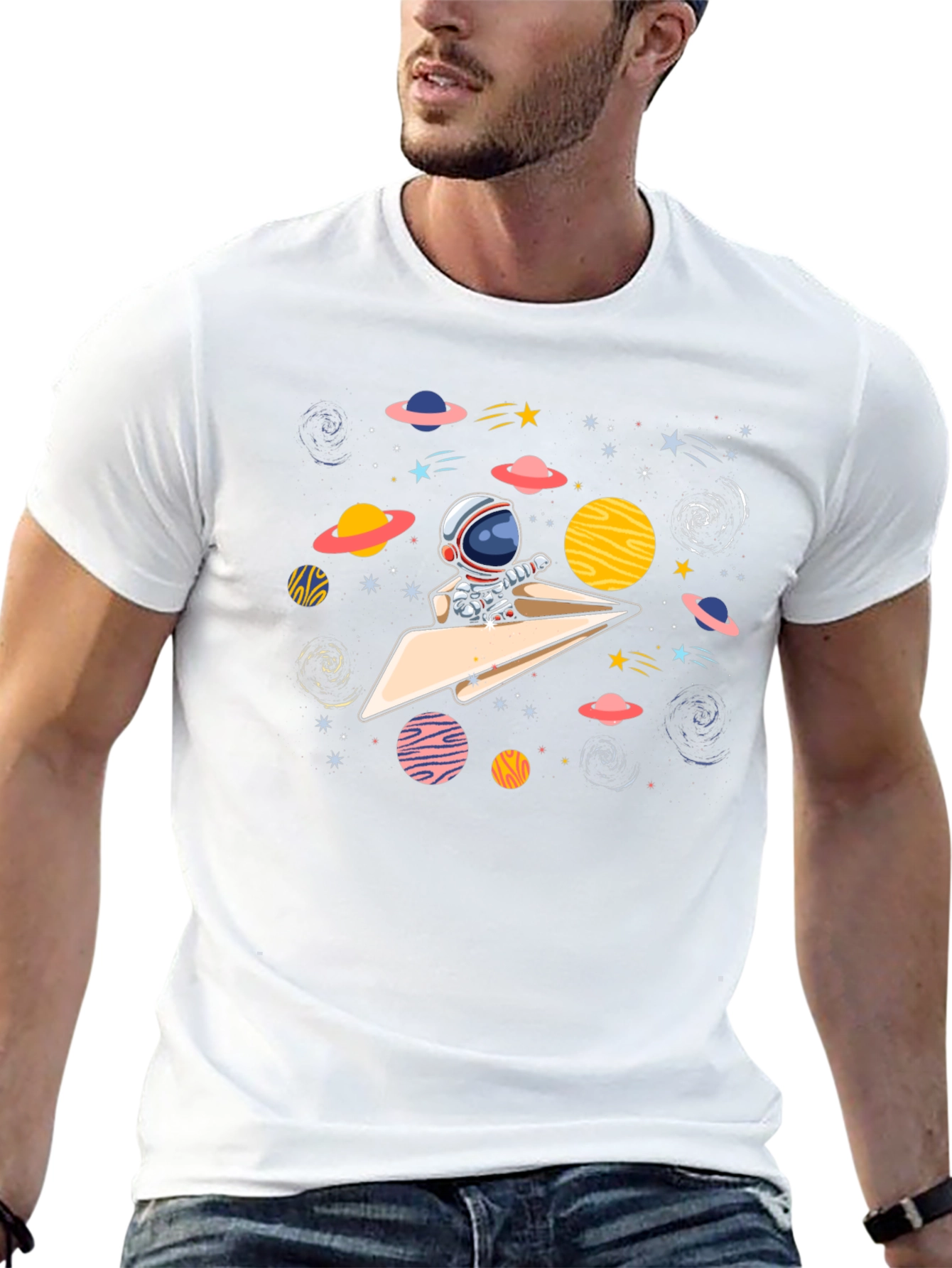 Astronaut Paper Plane T-Shirt - Space Adventure