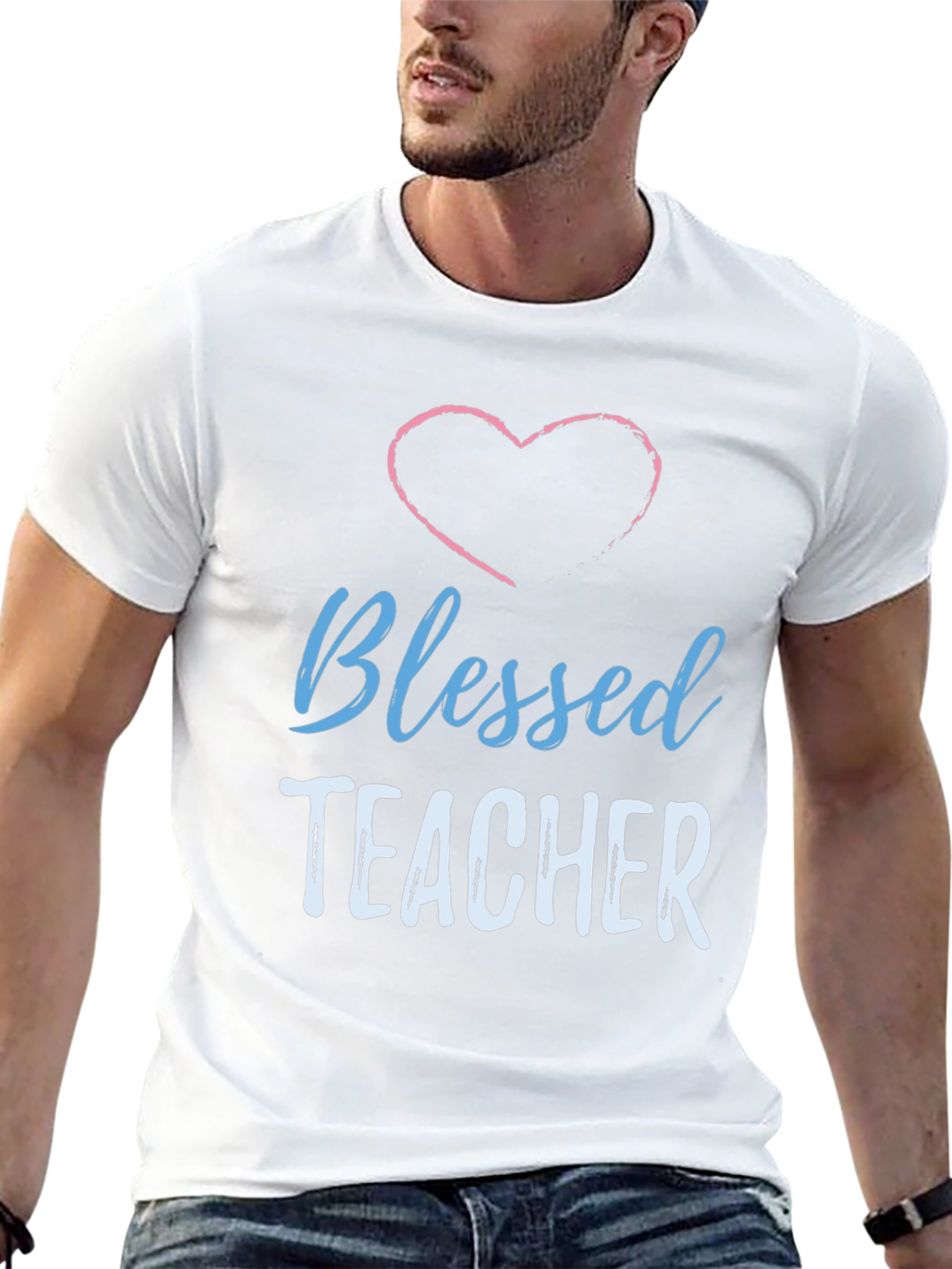 Blessed Teacher Heart Graphic T-Shirt