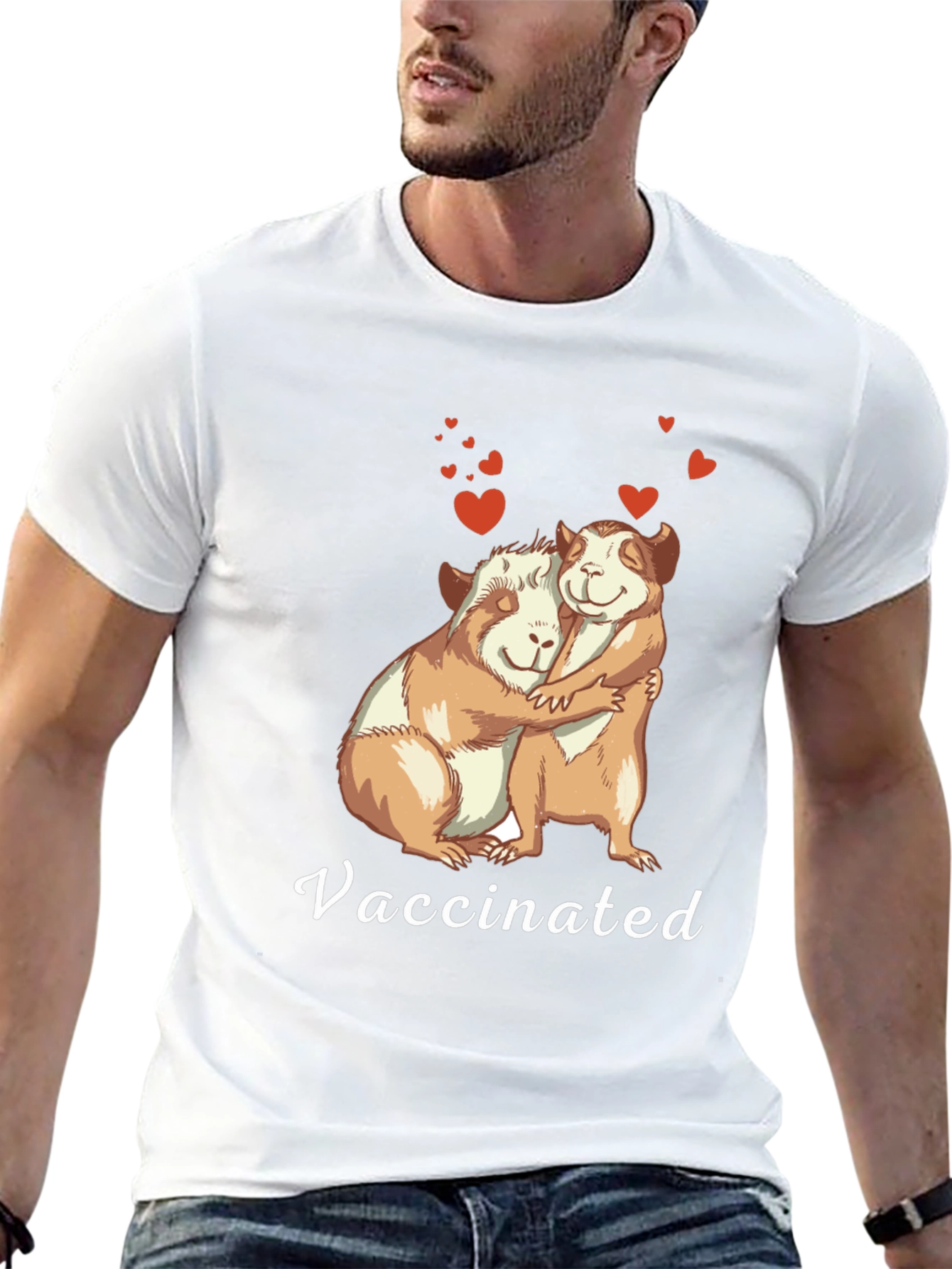 Vaccinated Guinea Pig Hug T-Shirt
