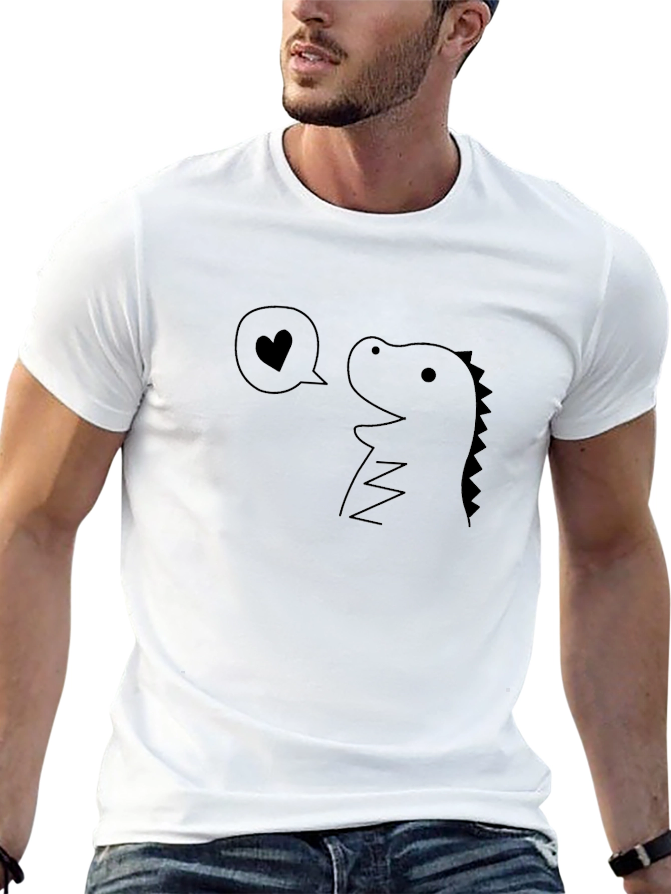 Dino Love Black T-Shirt