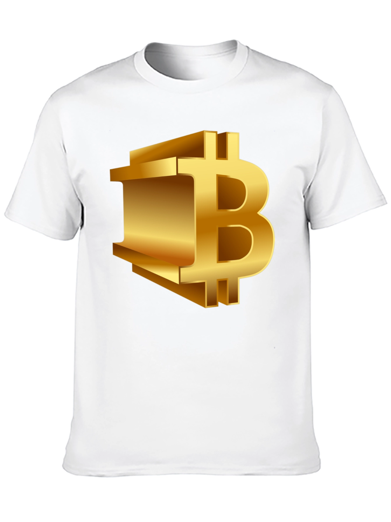 Gold Bitcoin Logo Black T-Shirt