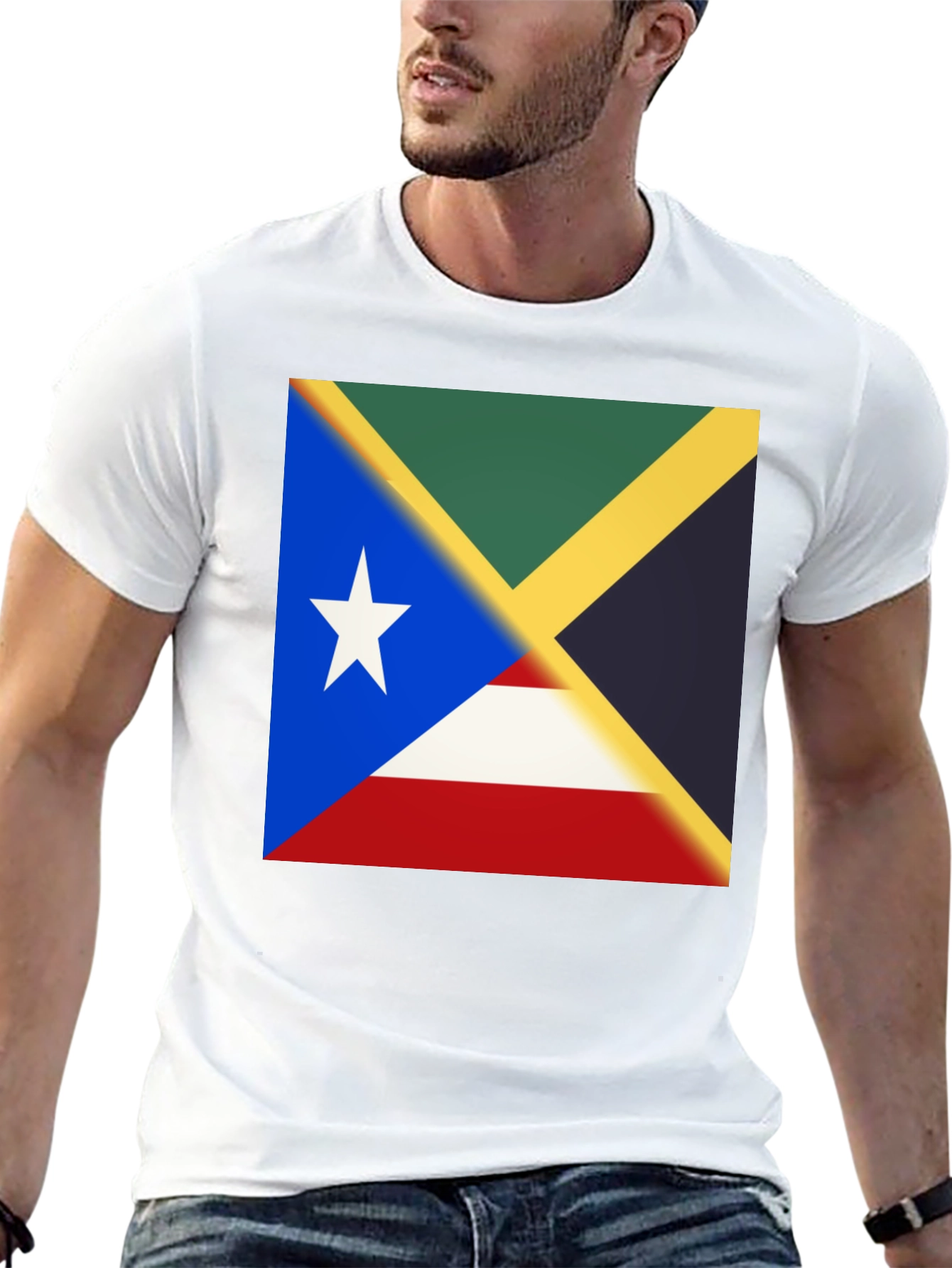 Island Pride Tee - Jamaica Puerto Rico Flag Shirt
