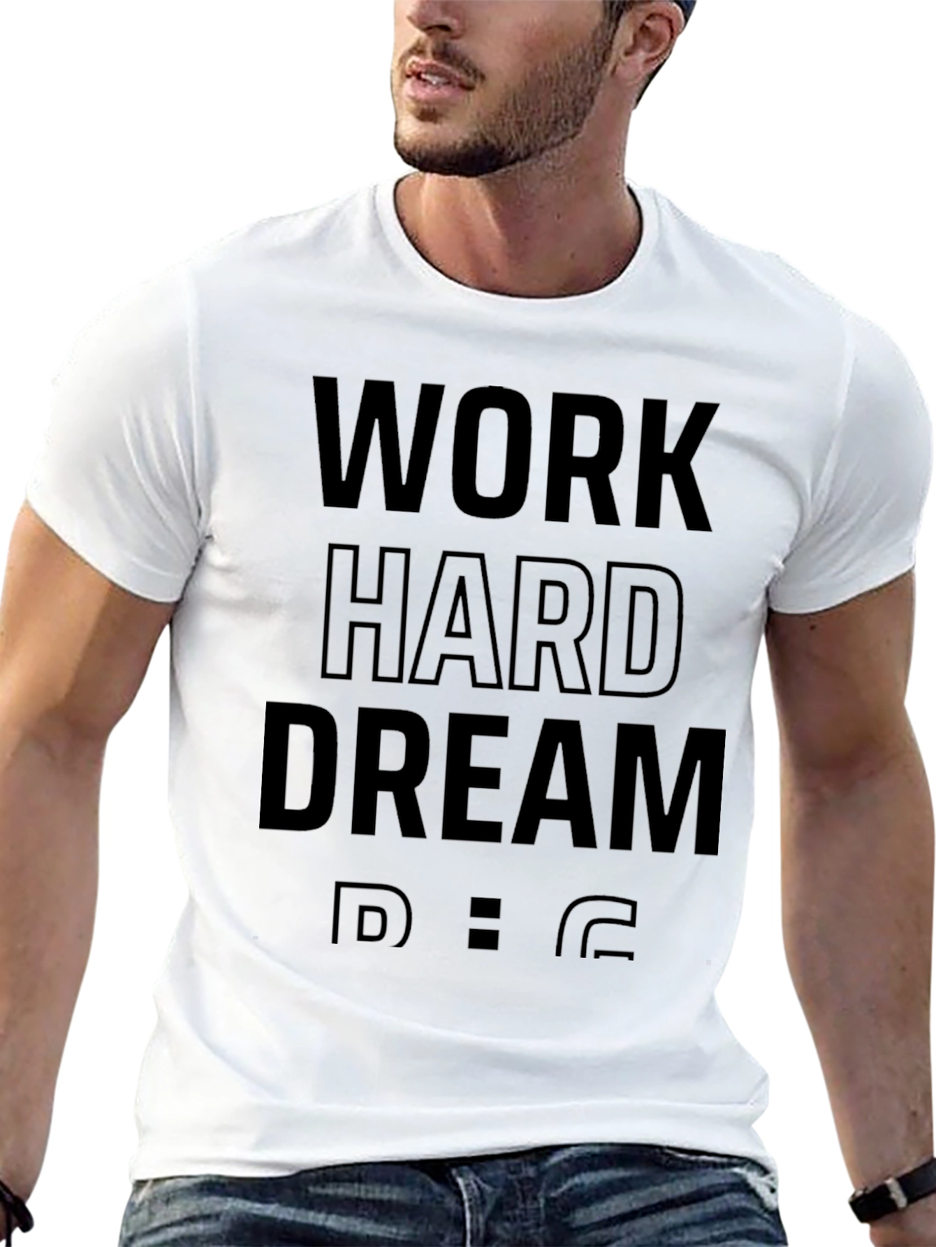 Work Hard Dream Big Mens Black T-Shirt
