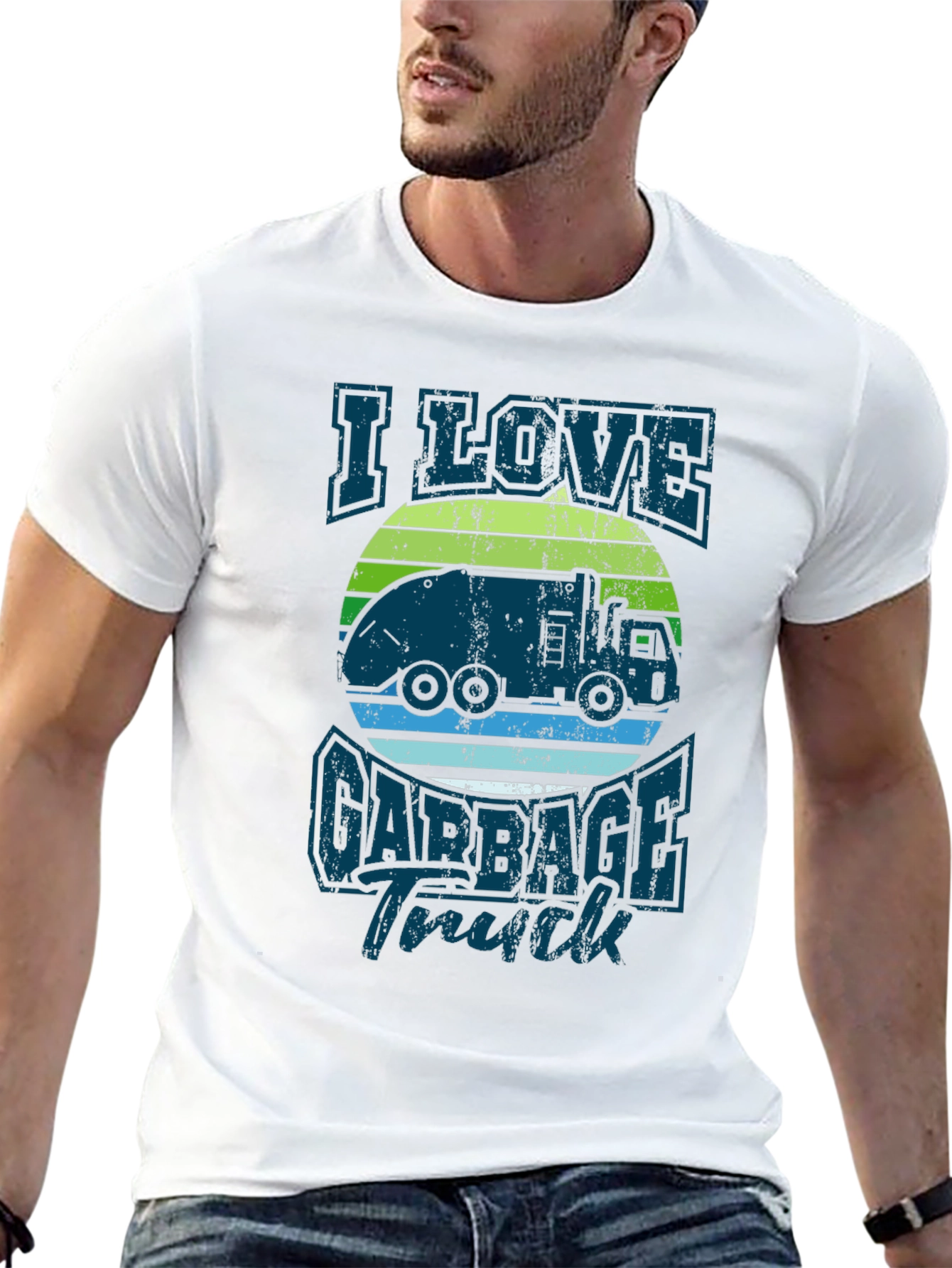 I Love Garbage Truck Graphic Tee - Black