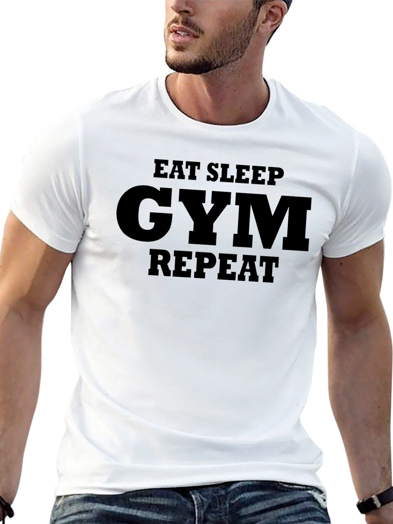 Eat Sleep Gym Repeat T-Shirt - Black
