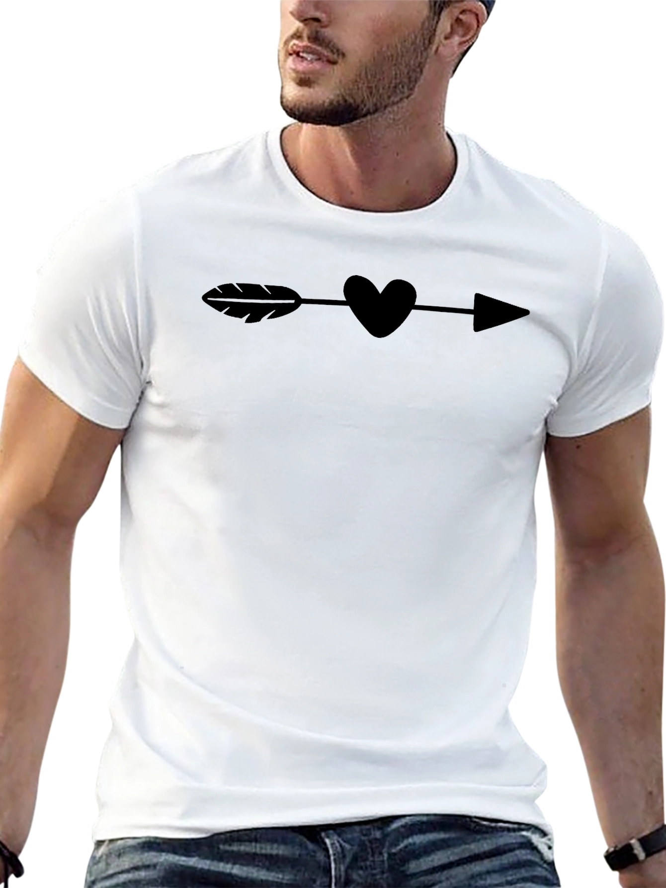 Heart Arrow T-Shirt - Romantic Graphic Tee