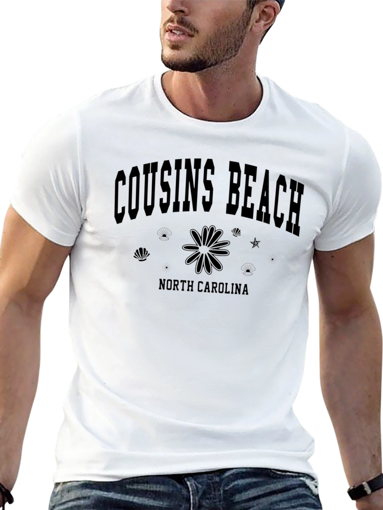Cousins Beach North Carolina Black T-Shirt