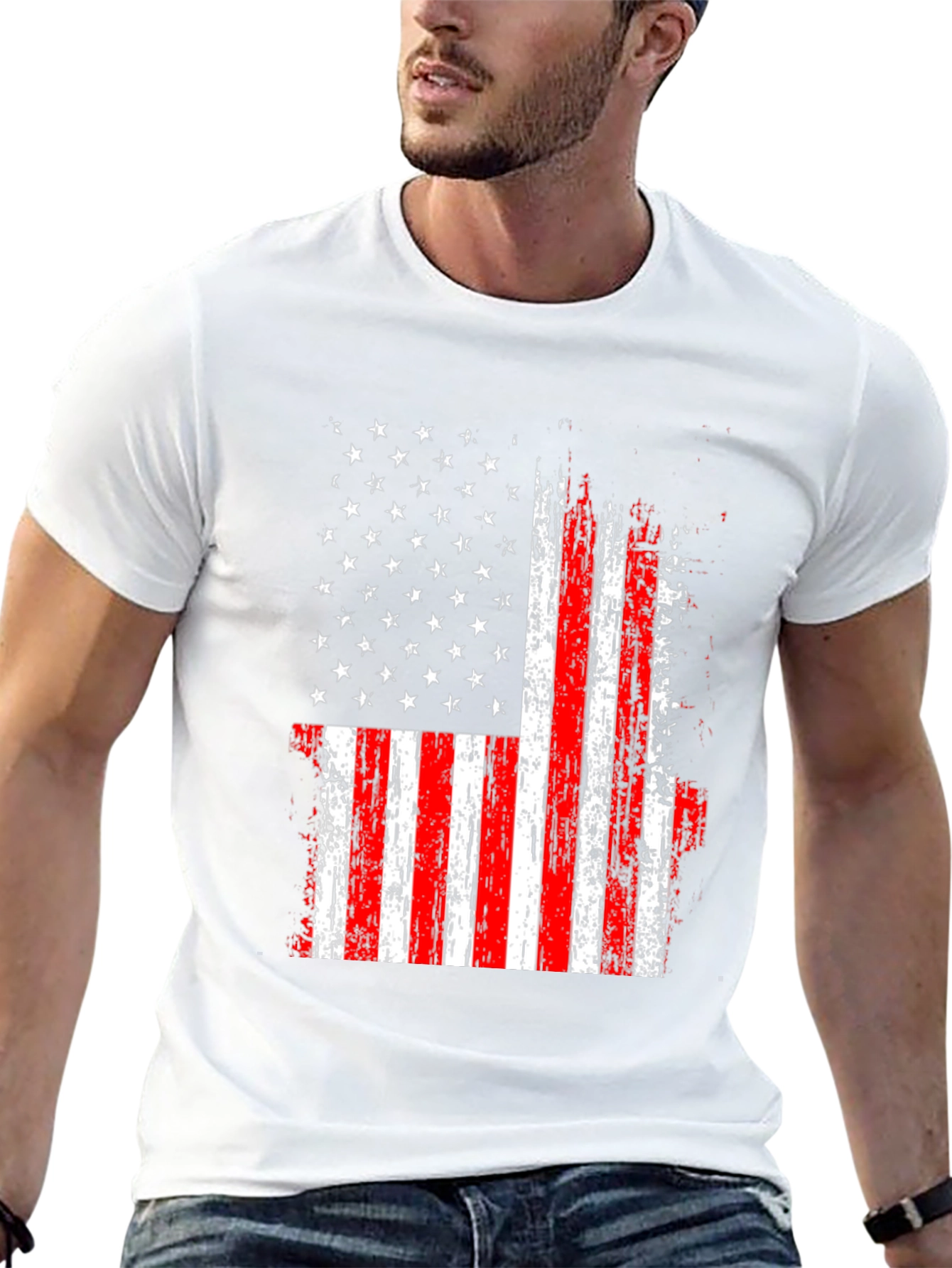 USA Flag Graphic Tee - Patriotic Style