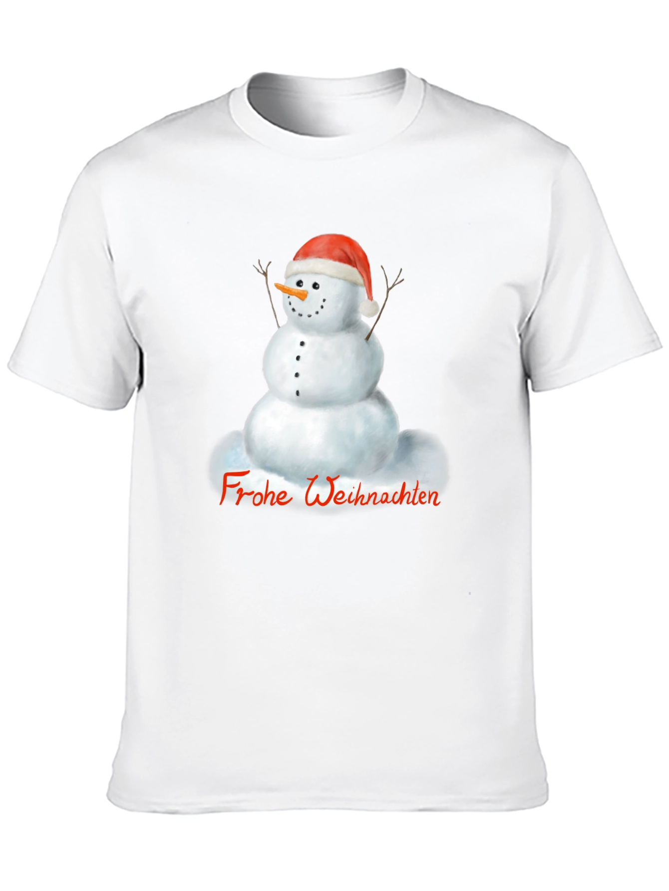 Festive Snowman Graphic Tee - Frohe Weihnachten