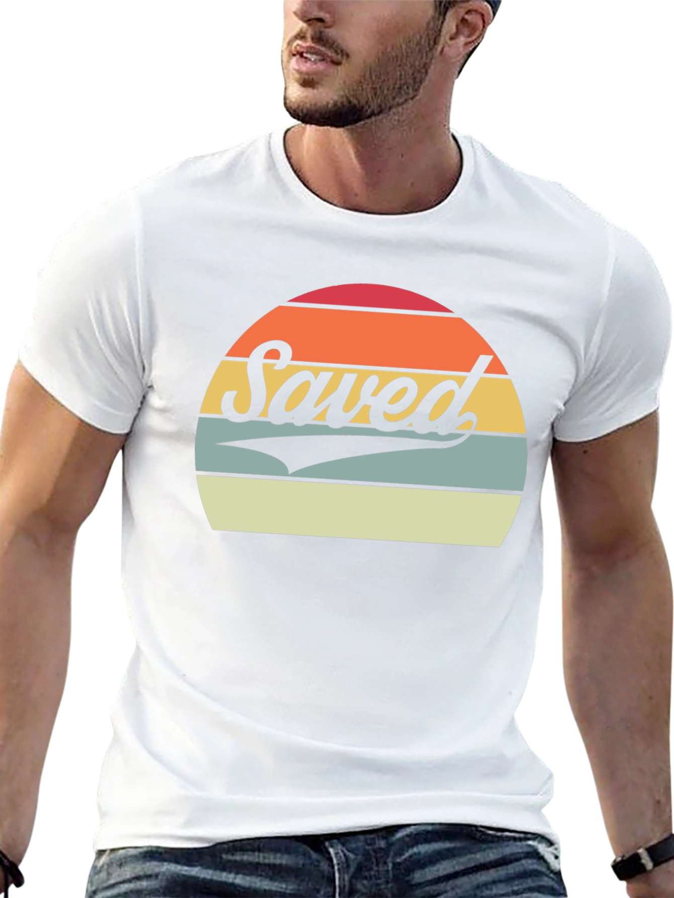 Saved Retro Sunset Graphic T-Shirt