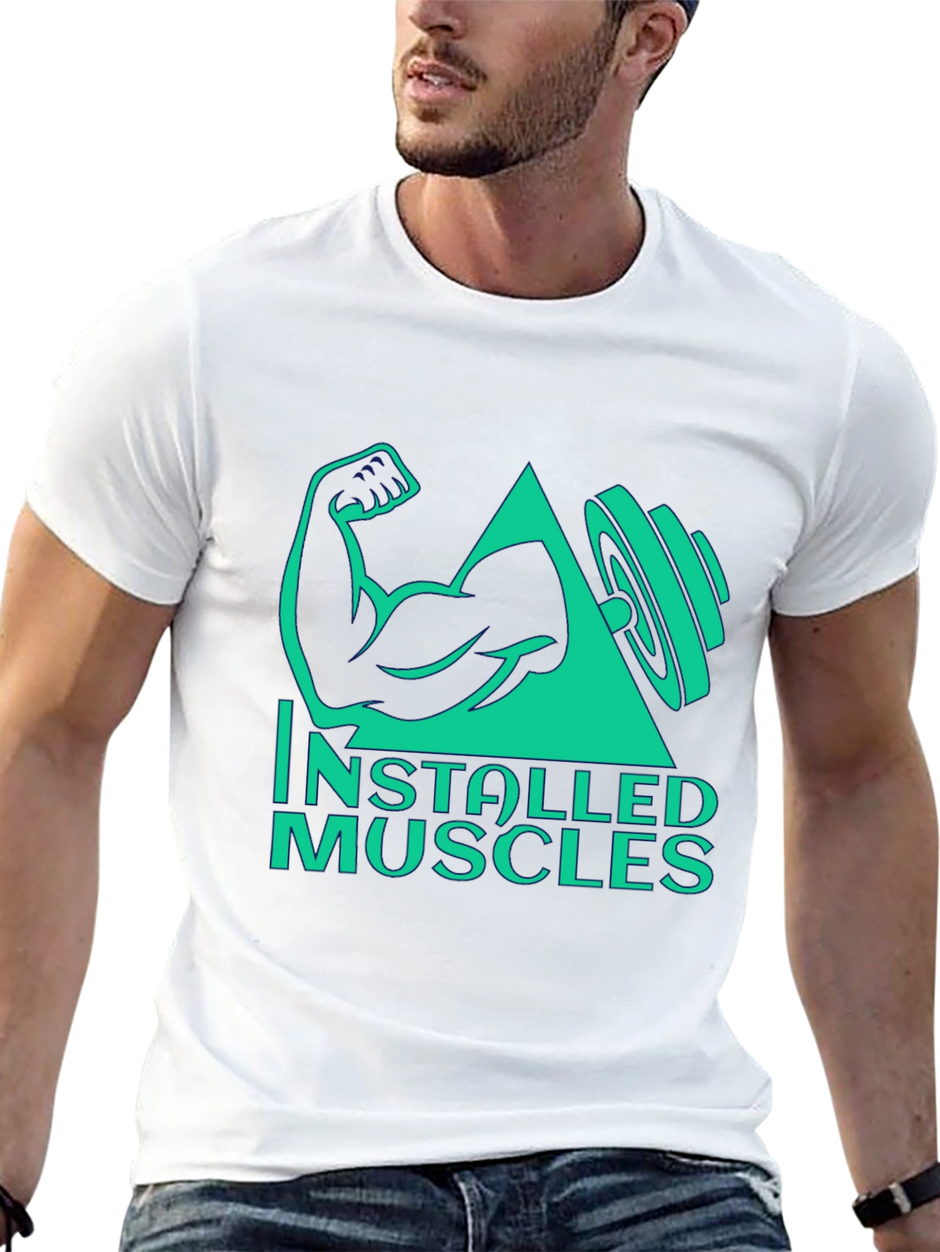 Installed Muscles Black Graphic Tee