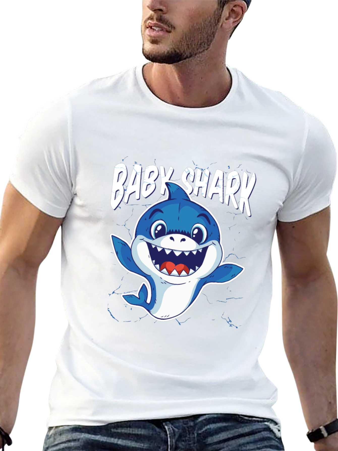 Baby Shark Graphic Tee - Black Cotton T-Shirt