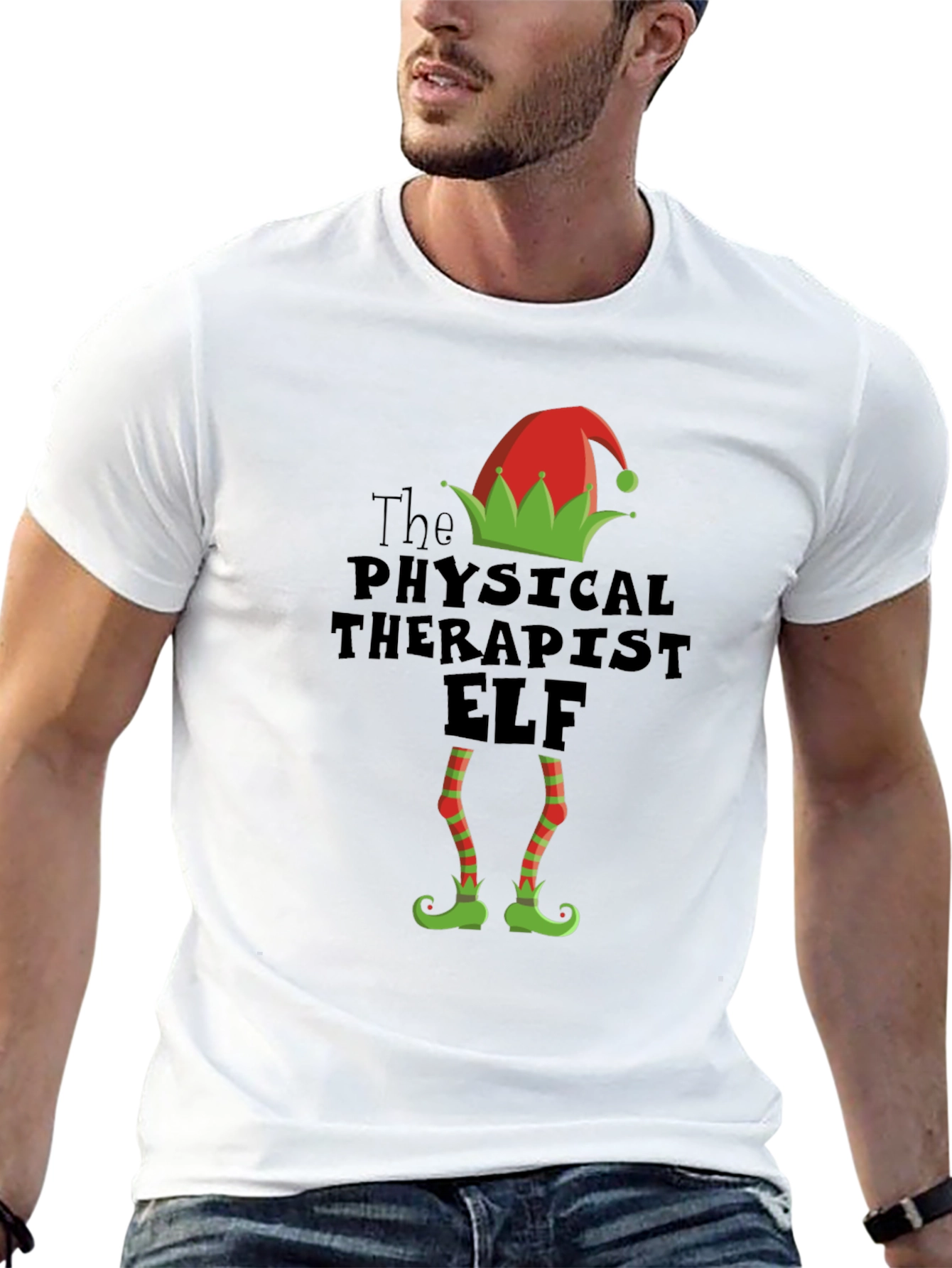 Physical Therapist Elf Funny Christmas T-Shirt