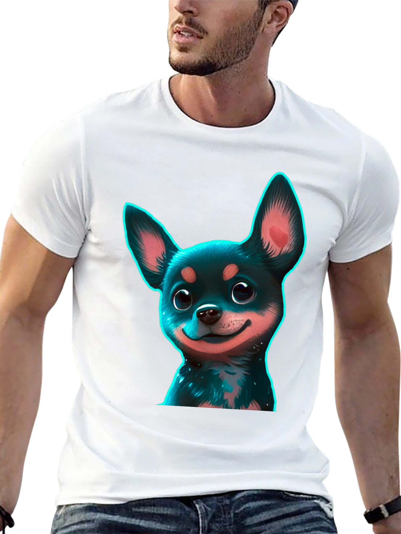 Chihuahua Puppy Graphic Black T-Shirt