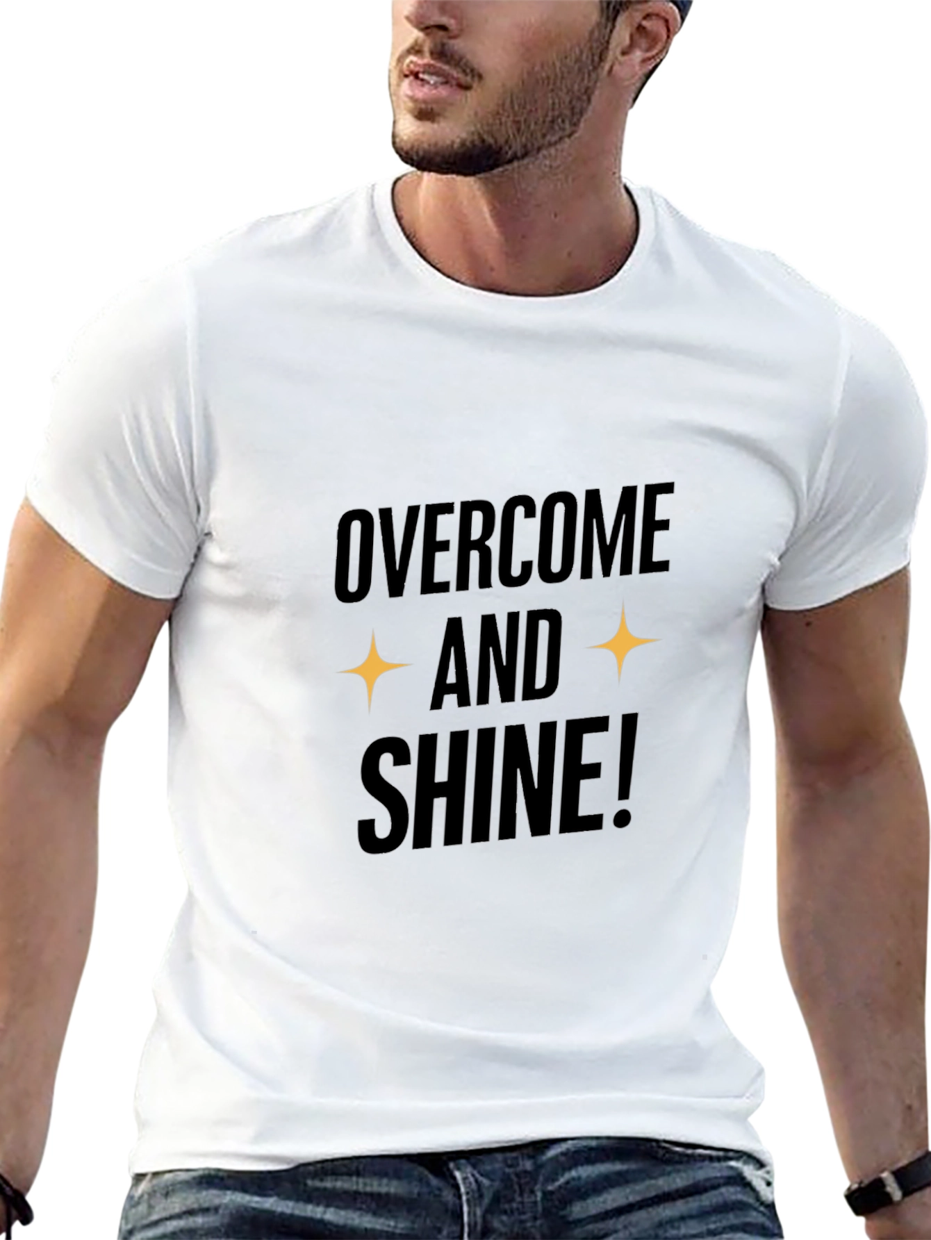 Overcome and Shine Black Graphic Tee