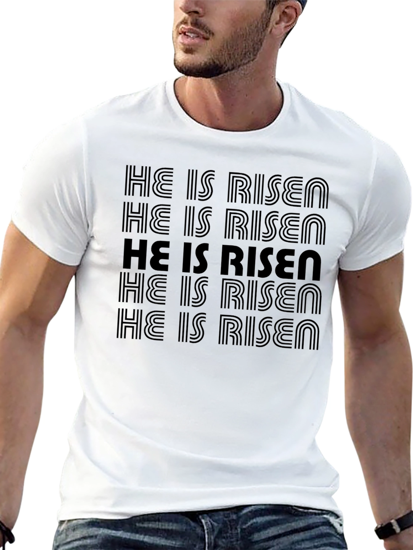 He Is Risen Graphic Tee - Easter Christian Shirt