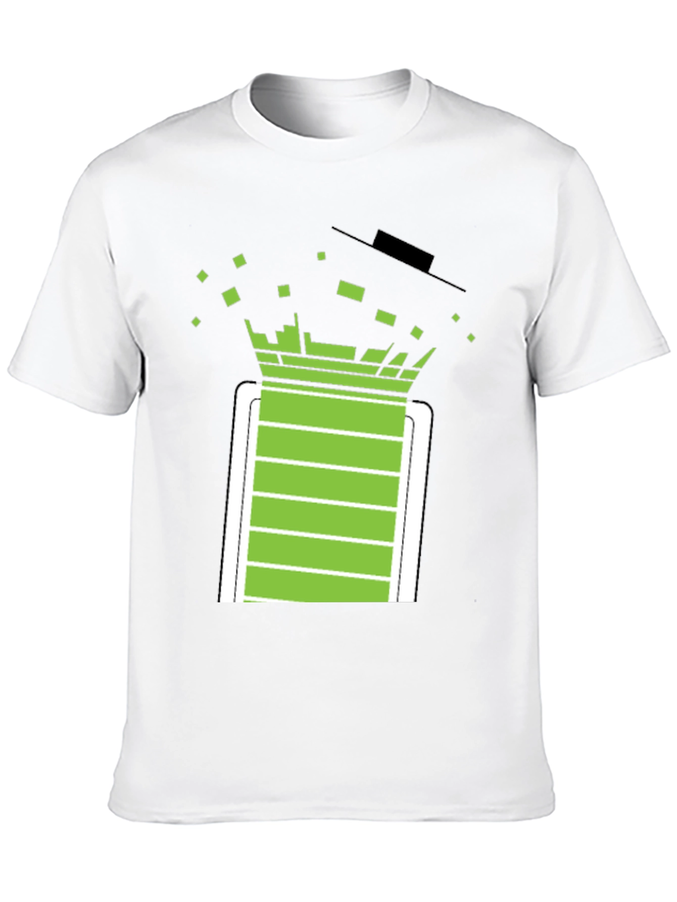 Pixelated Battery T-Shirt - Black Graphic Tee