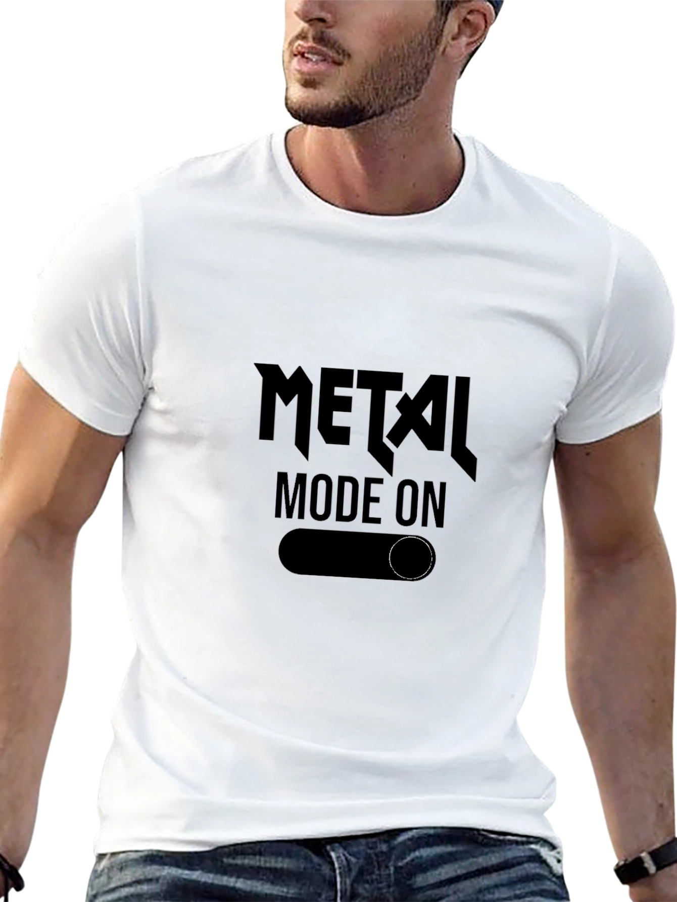 Metal Mode On Black T-Shirt
