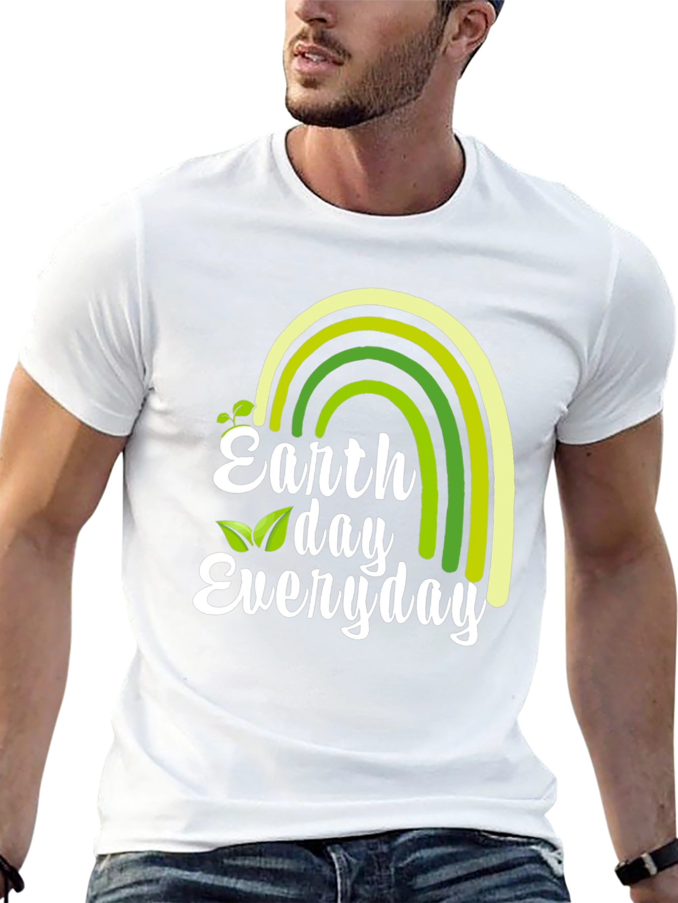 Earth Day Everyday T-Shirt - Green Rainbow Graphic Tee